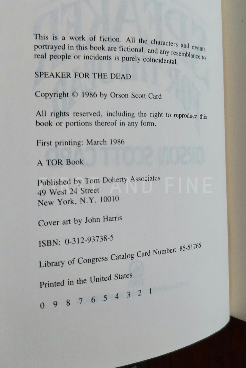 Card, Orscon Scott (1985-01) 'Ender's Game'; 'Speaker for the Dead'; 'Xenocide'; 'Children of the Mind'; 'Ender's Shadow'; 'Shadow of the Hegemon' - the first six novels in Ender's Game Series, all US signed first editions - Image 8