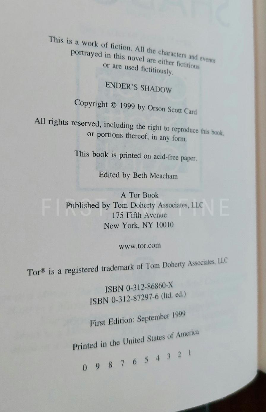 Card, Orscon Scott (1985-01) 'Ender's Game'; 'Speaker for the Dead'; 'Xenocide'; 'Children of the Mind'; 'Ender's Shadow'; 'Shadow of the Hegemon' - the first six novels in Ender's Game Series, all US signed first editions - Image 12