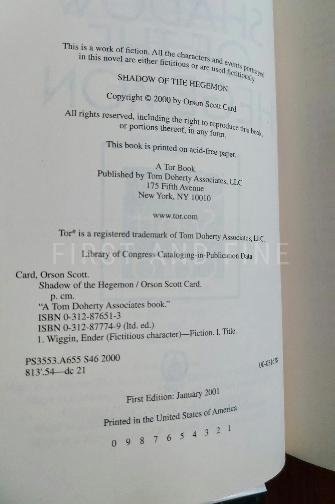 Card, Orscon Scott (1985-01) 'Ender's Game'; 'Speaker for the Dead'; 'Xenocide'; 'Children of the Mind'; 'Ender's Shadow'; 'Shadow of the Hegemon' - the first six novels in Ender's Game Series, all US signed first editions - Image 9