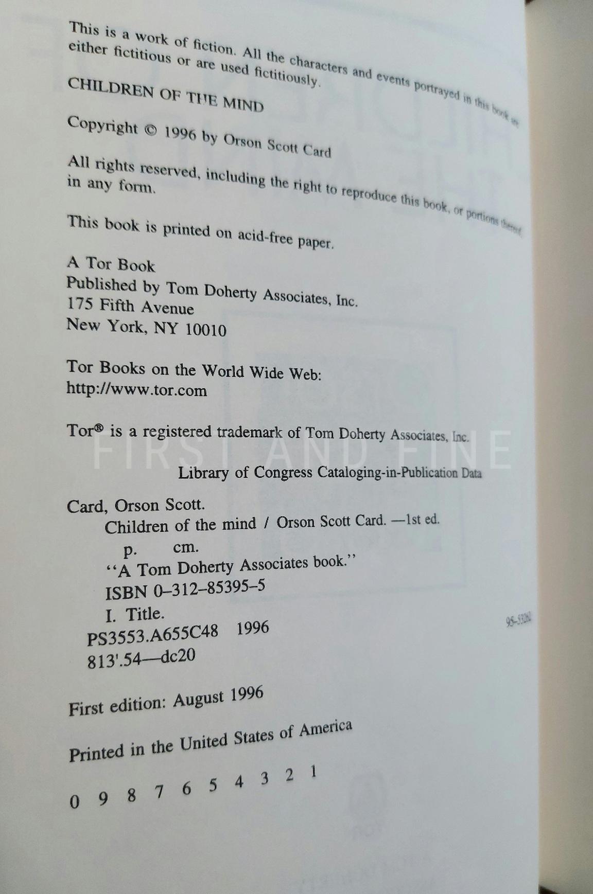 Card, Orscon Scott (1985-01) 'Ender's Game'; 'Speaker for the Dead'; 'Xenocide'; 'Children of the Mind'; 'Ender's Shadow'; 'Shadow of the Hegemon' - the first six novels in Ender's Game Series, all US signed first editions - Image 11