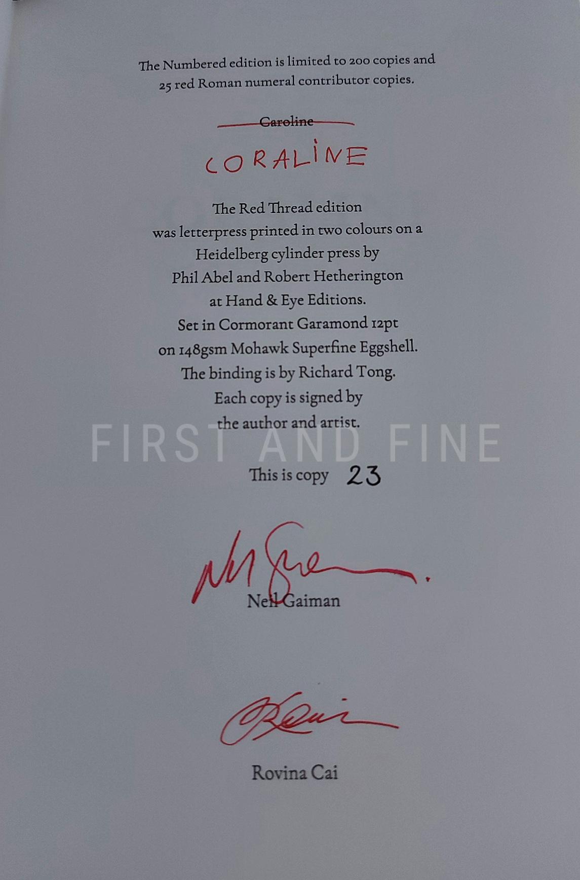 Gaiman, Neil (2023) 'Coraline', UK signed limited edition, published by Lyra's Books - Image 2