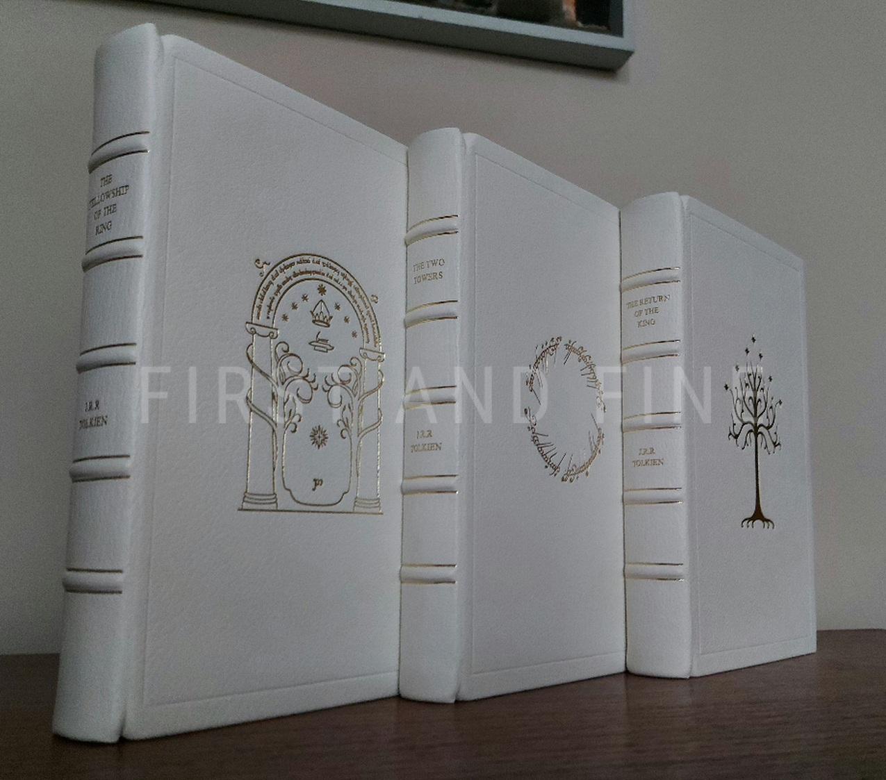 Tolkien, J.R.R. (1954-55) 'The Lord of the Rings', UK first editions beautifully rebound in full white leather