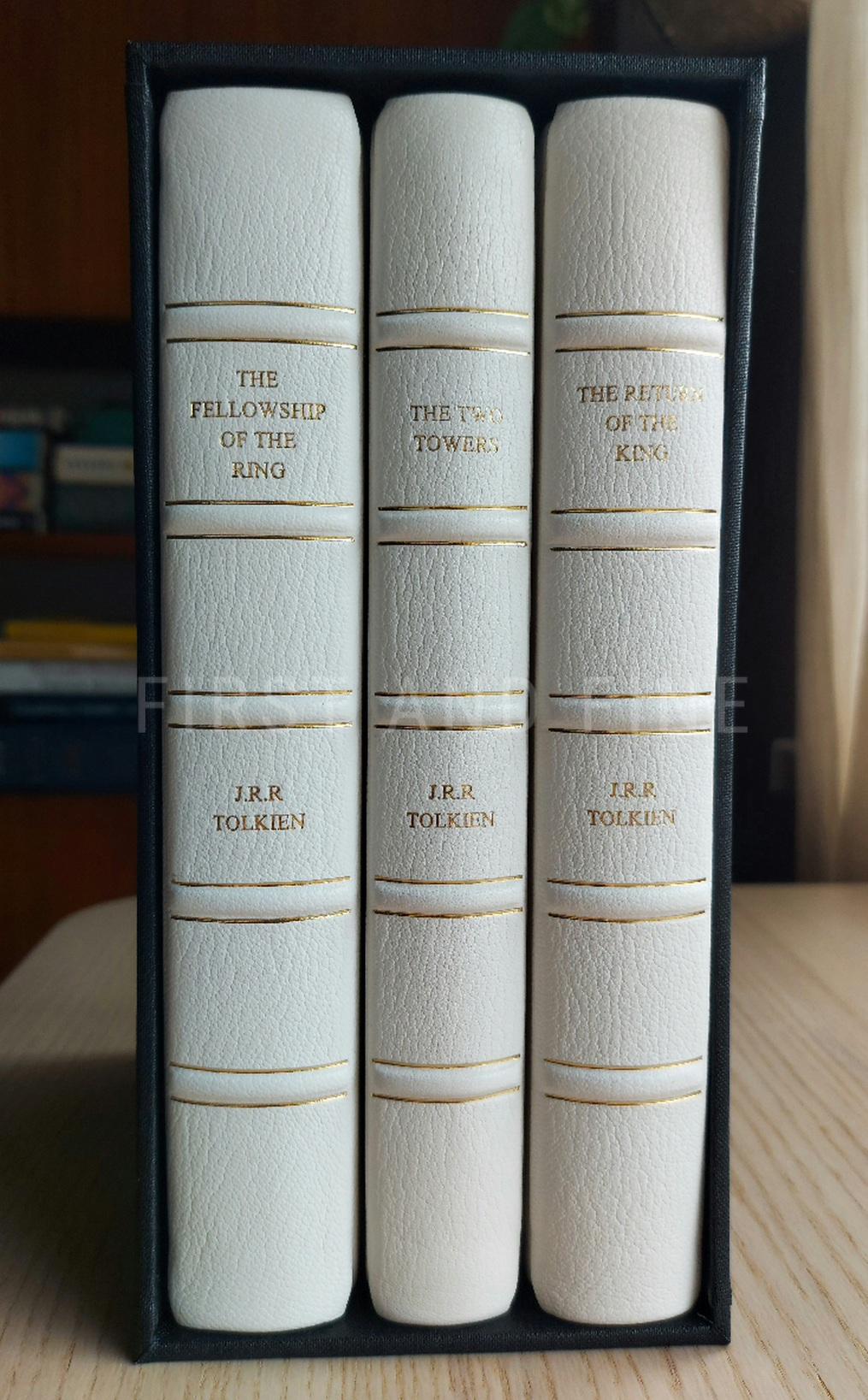 Tolkien, J.R.R. (1954-55) 'The Lord of the Rings', UK first editions beautifully rebound in full white leather - Image 7
