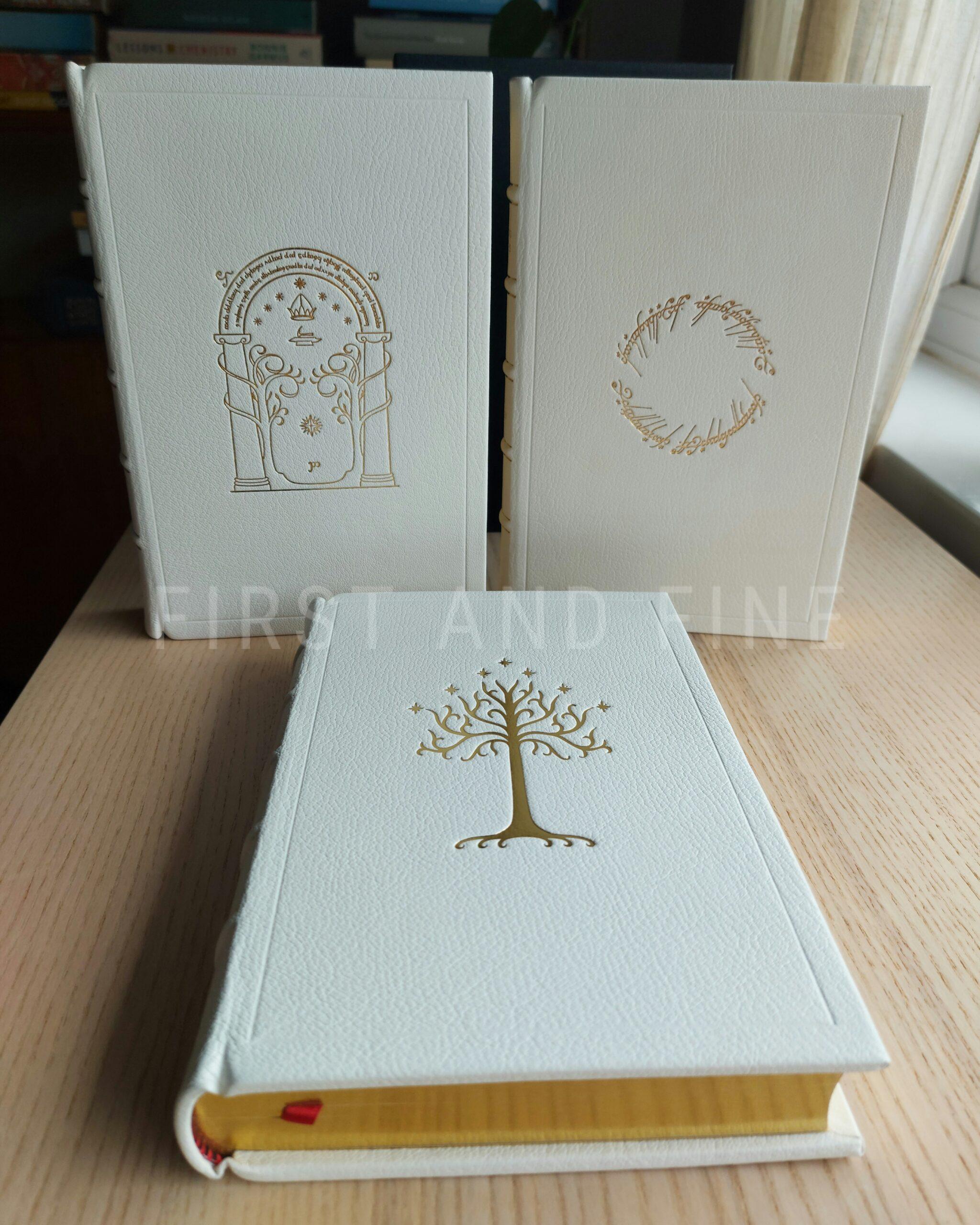 Tolkien, J.R.R. (1954-55) 'The Lord of the Rings', UK first editions beautifully rebound in full white leather - Image 9