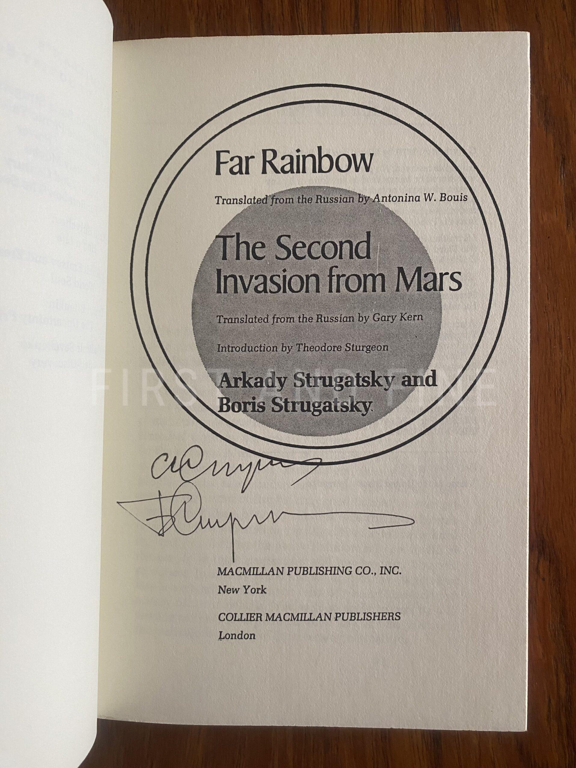 Strugatsky, Arkady; and Boris (1979) 'Far Rainbow/ The Second Invasion from Mars', US double signed first edition - Image 2