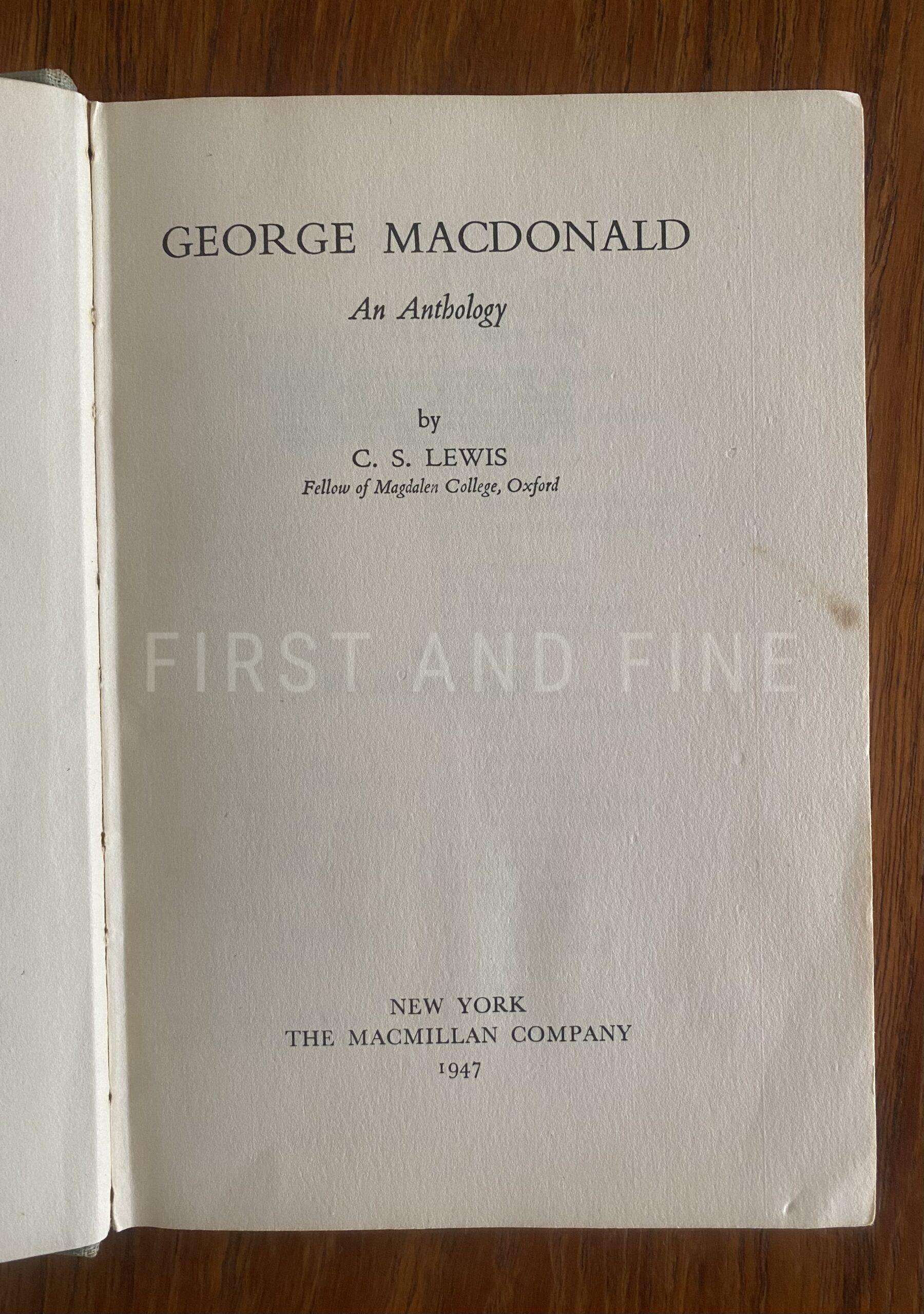 Lewis, C.S. (1947) 'George Macdonald- An Anthology', US signed and inscribed first edition - Image 4