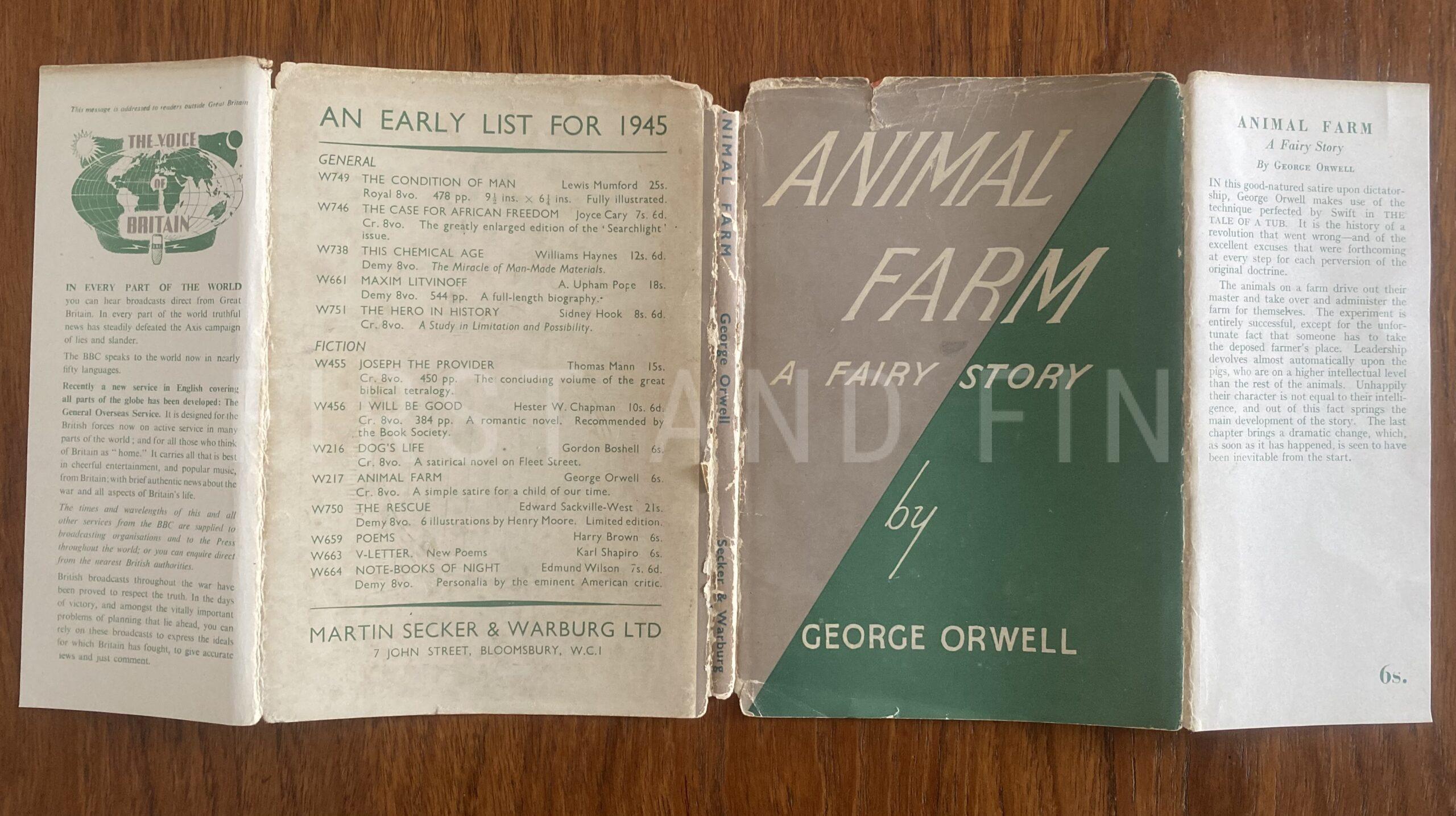 Orwell, George (1945) 'Animal Farm', UK first edition in an original unrestored first state dust jacket - Image 10
