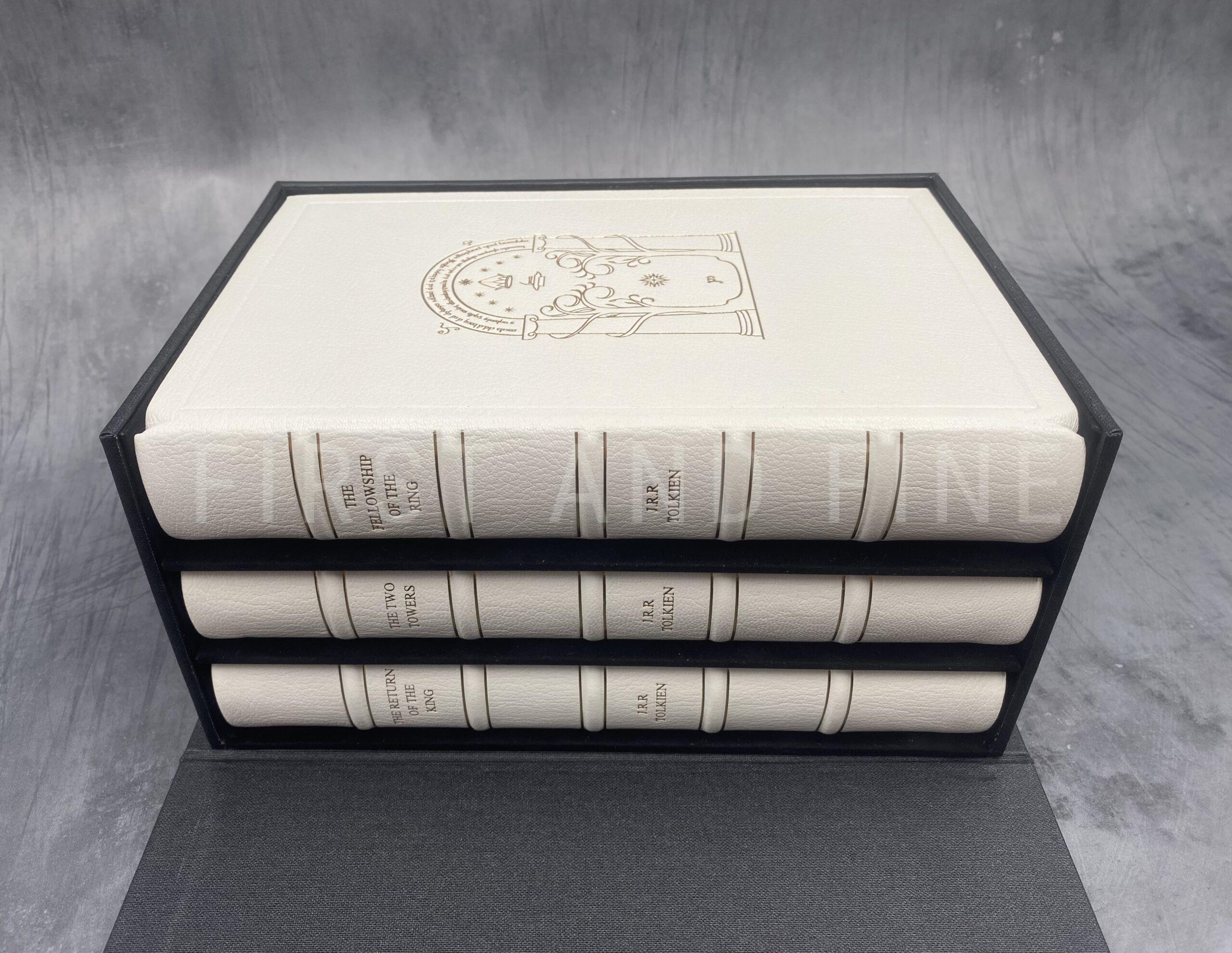 Tolkien, J.R.R. (1954, 55) 'The Lord of the Rings', UK first edition set (2/2/1), beautifully rebound in full white leather - Image 18