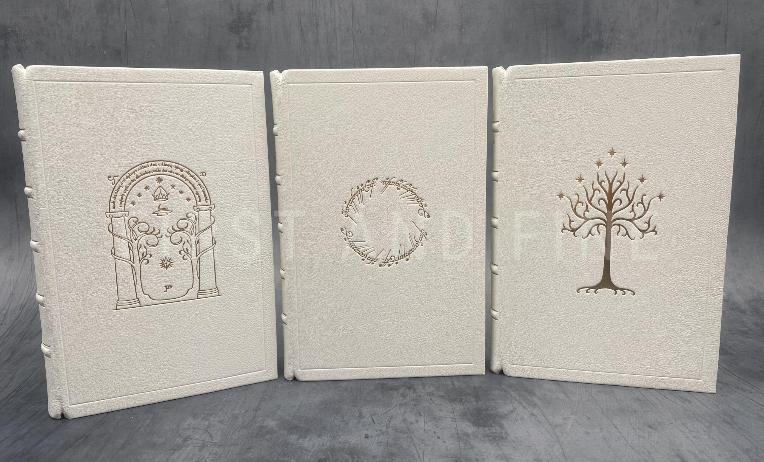 Tolkien, J.R.R. (1954, 55) 'The Lord of the Rings', UK first edition set (2/2/1), beautifully rebound in full white leather - Image 5