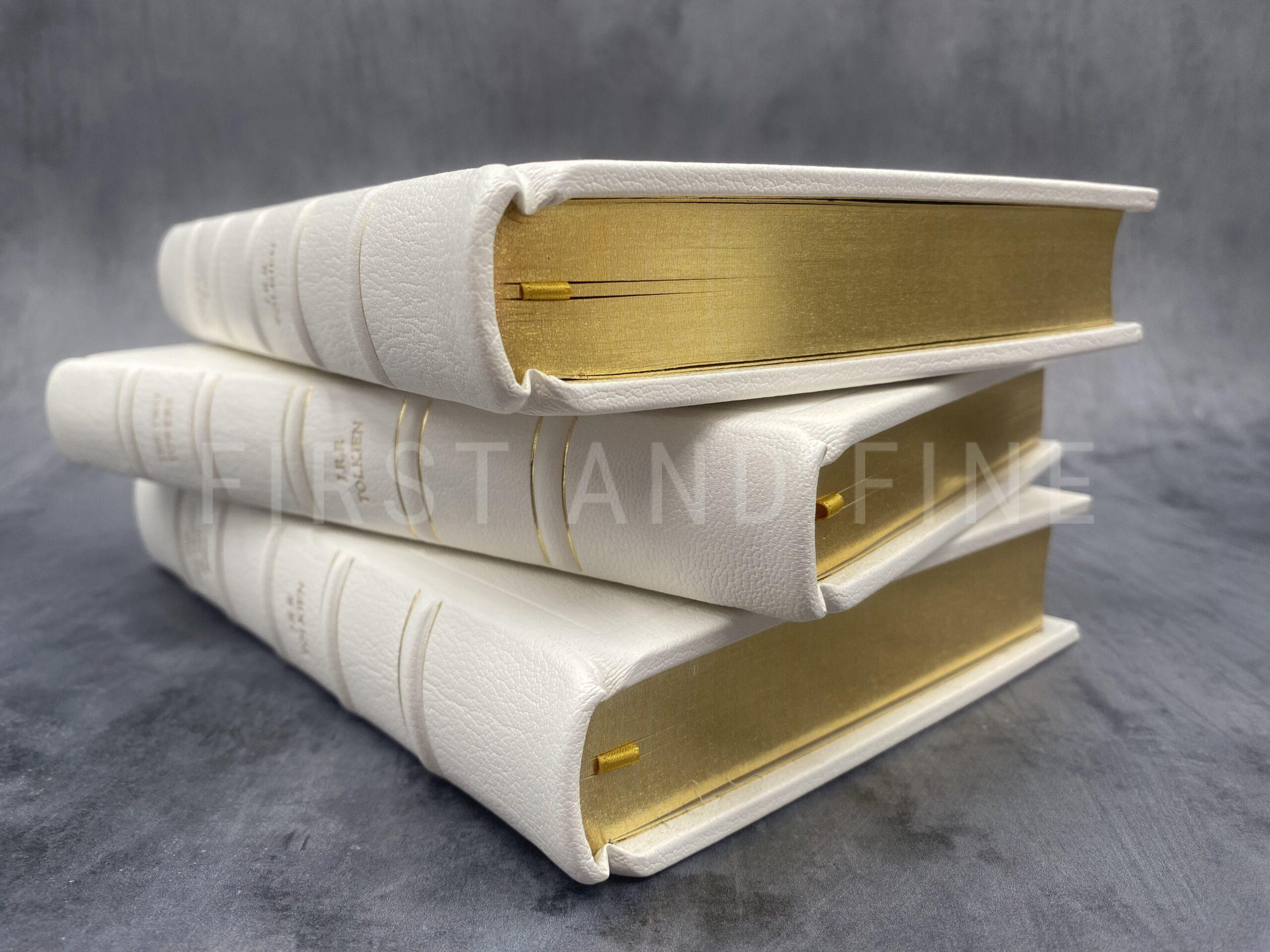 Tolkien, J.R.R. (1954, 55) 'The Lord of the Rings', UK first edition set (2/2/1), beautifully rebound in full white leather - Image 11