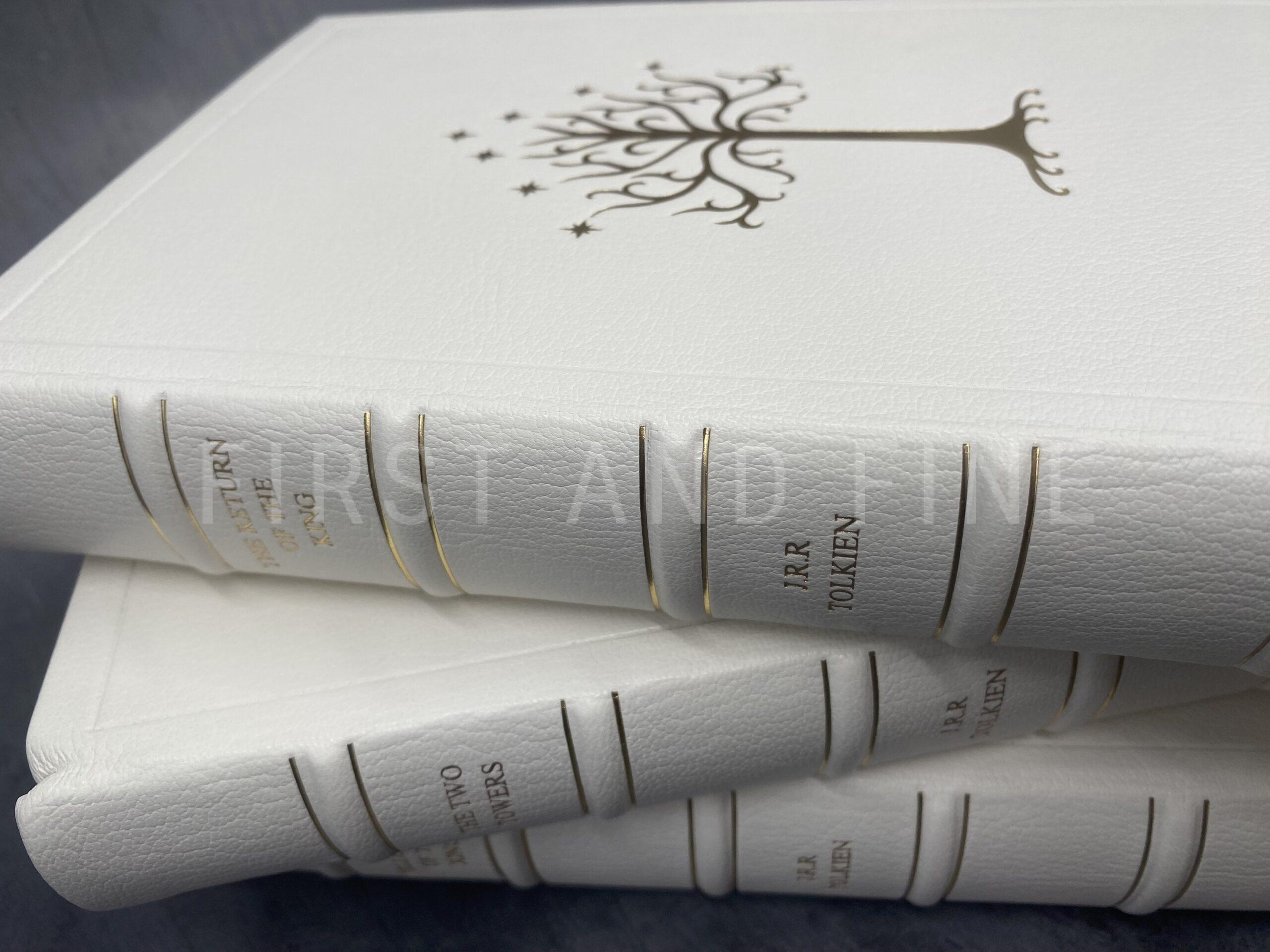 Tolkien, J.R.R. (1954, 55) 'The Lord of the Rings', UK first edition set (2/2/1), beautifully rebound in full white leather - Image 13