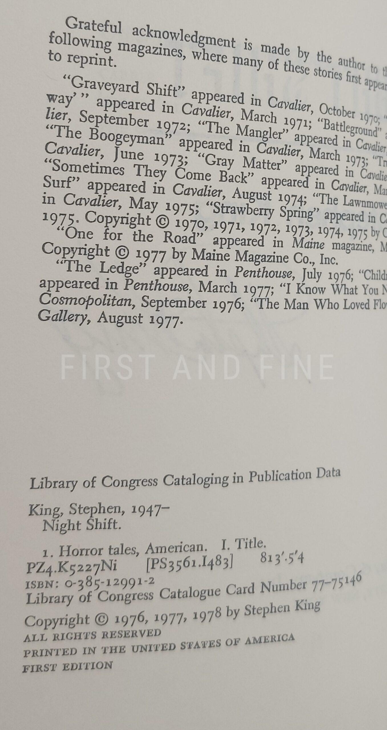 King, Stephen (1974-78) The Doubleday Years: his first five books: 'Carrie'; 'Salem's Lot'; 'The Shining'; 'Night Shift'; and 'The Stand', US signed first editions, beautifully housed with unique original artwork - Image 43
