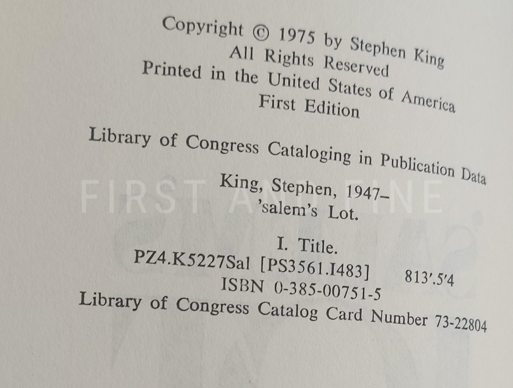 King, Stephen (1974-78) The Doubleday Years: his first five books: 'Carrie'; 'Salem's Lot'; 'The Shining'; 'Night Shift'; and 'The Stand', US signed first editions, beautifully housed with unique original artwork - Image 17