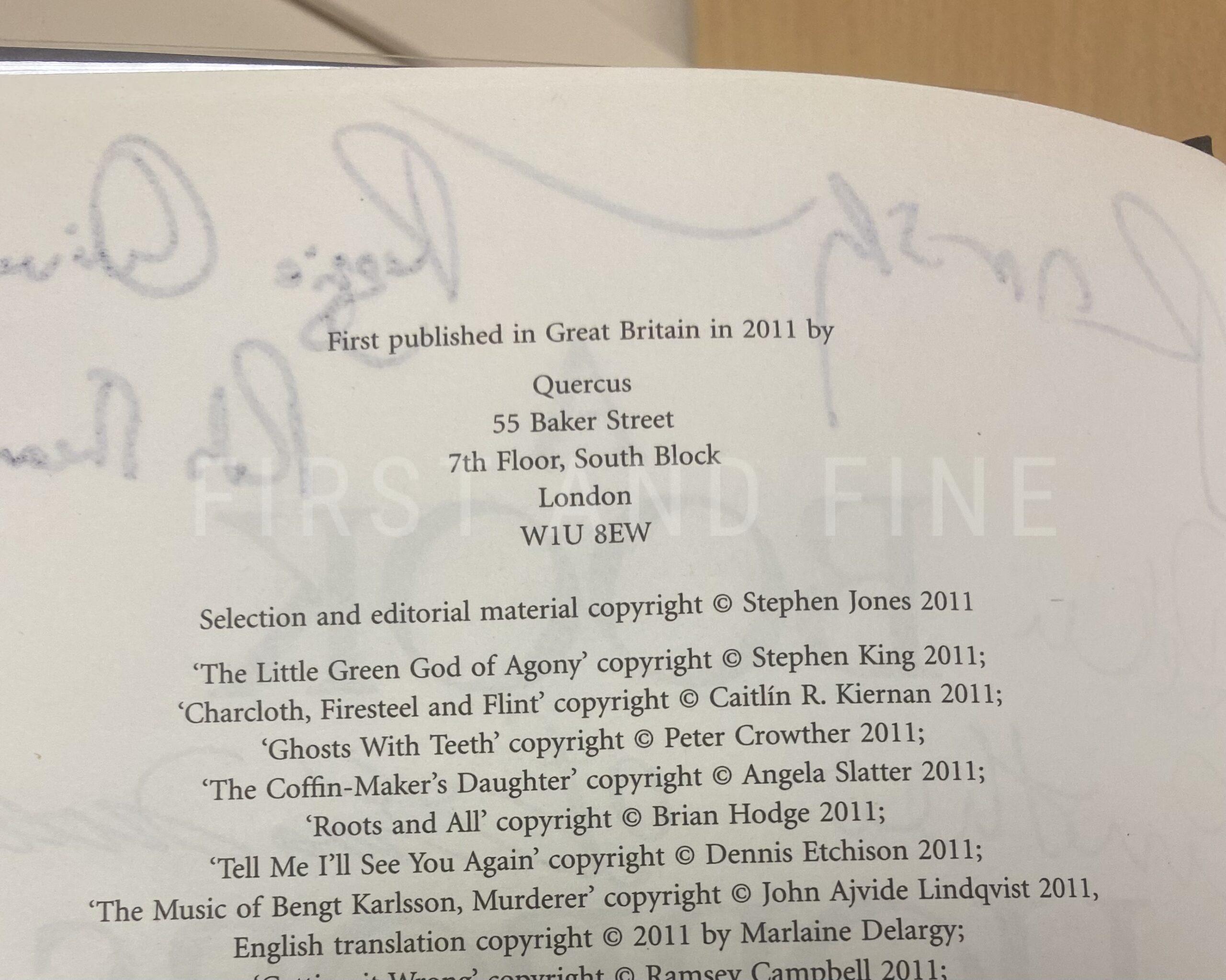 Jones, Stephen (editor, 2011) 'A Book of Horrors', UK first edition, signed by contributors including by Stephen King - Image 3