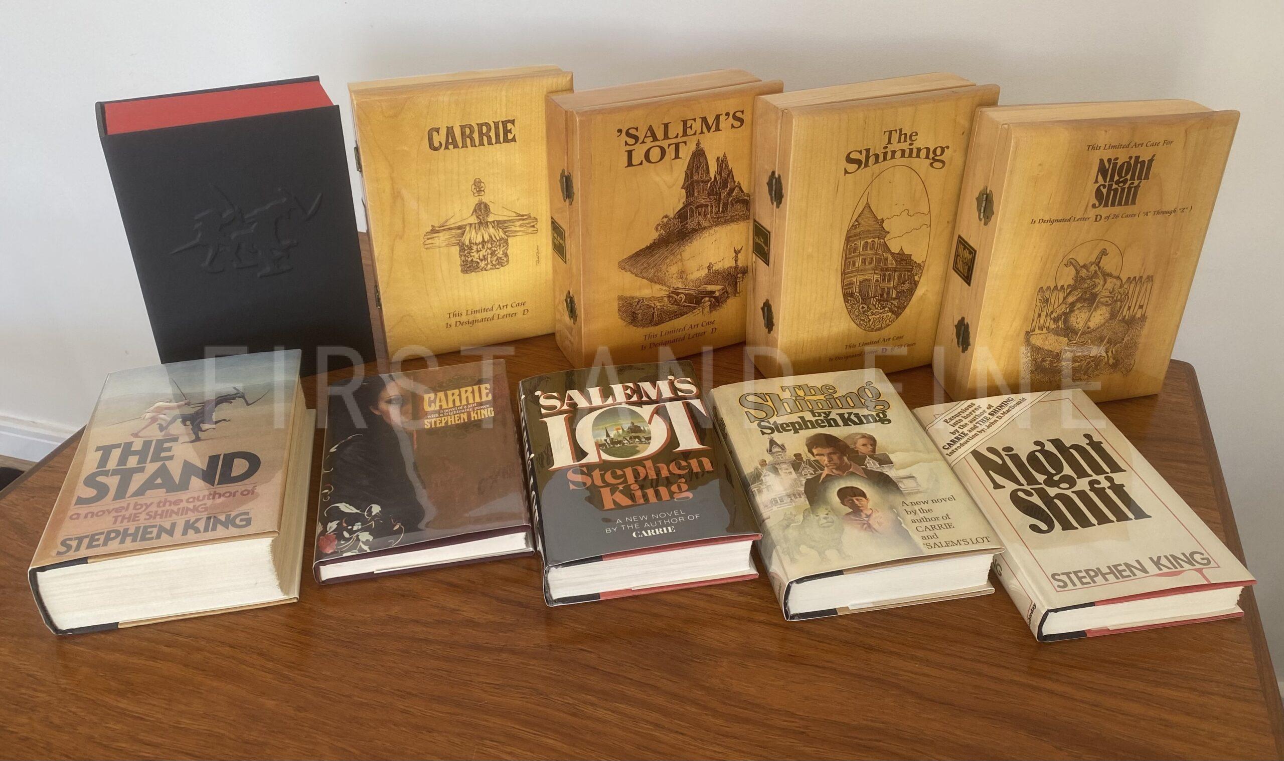 King, Stephen (1974-78) The Doubleday Years: his first five books: 'Carrie'; 'Salem's Lot'; 'The Shining'; 'Night Shift'; and 'The Stand', US signed first editions, beautifully housed with unique original artwork
