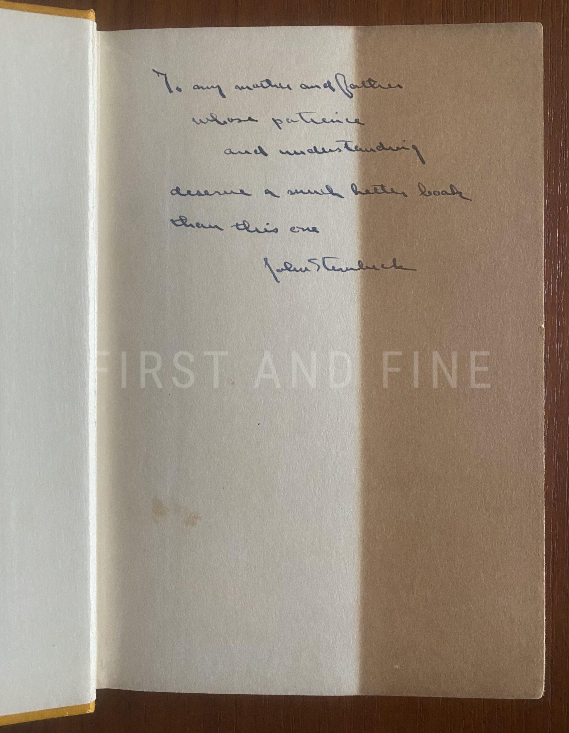 Steinbeck, John (1929) 'Cup of Gold', US signed first edition - association copy inscribed to the parents - Image 2