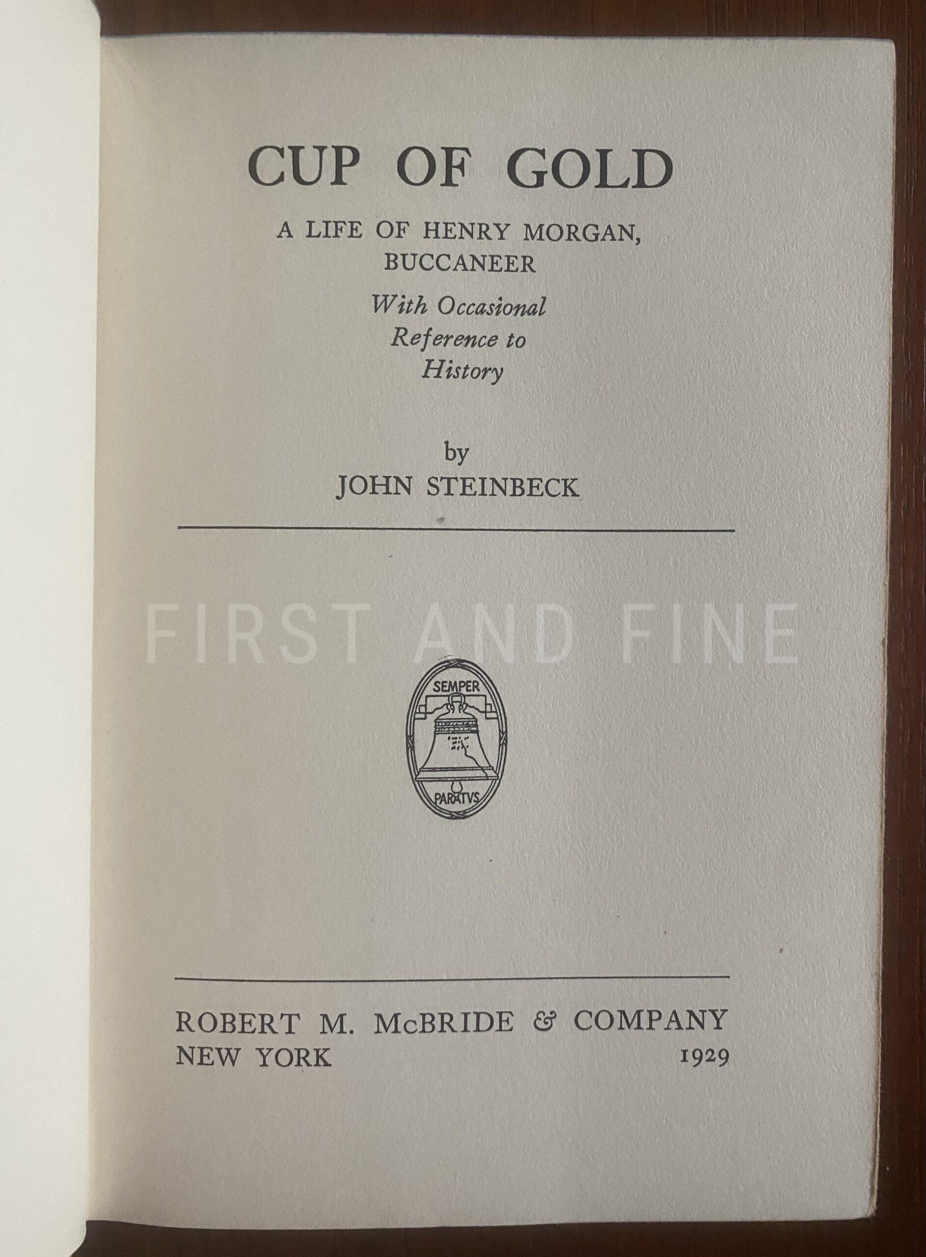 Steinbeck, John (1929) 'Cup of Gold', US signed first edition - association copy inscribed to the parents - Image 10