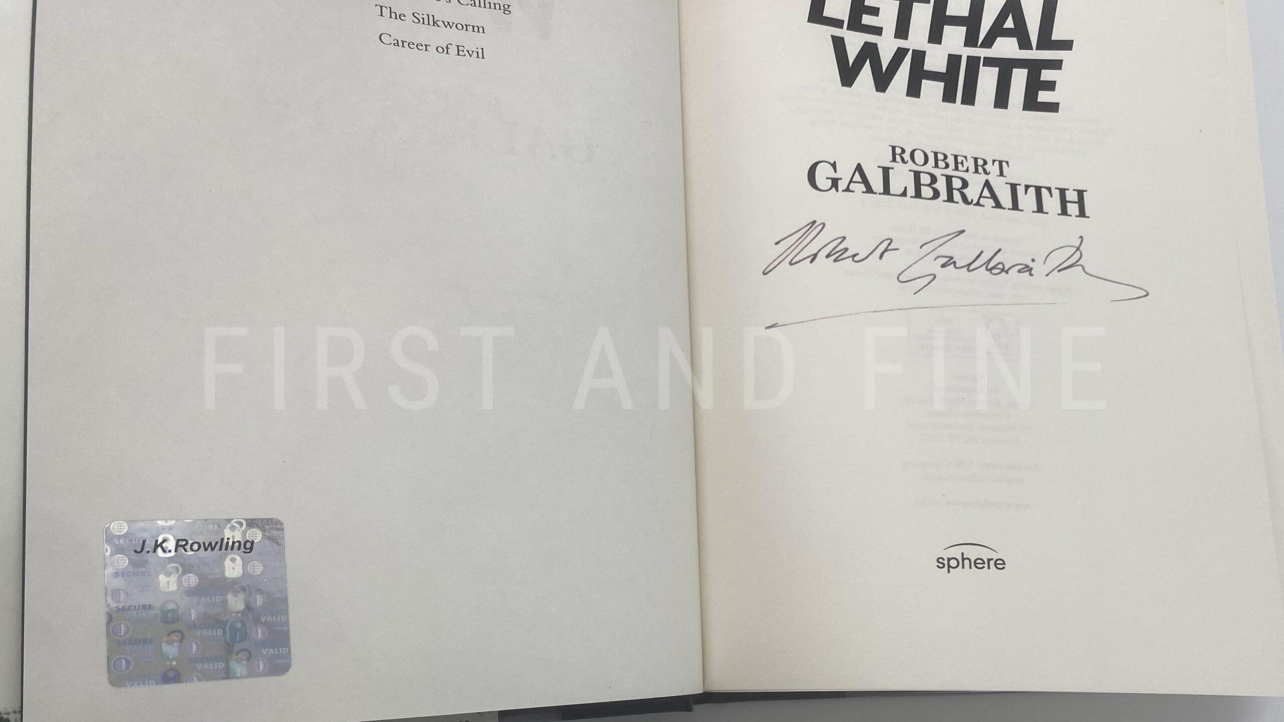 Galbraith, Robert; aka Rowling, J.K. (2018) 'Lethal White' - Cormoran Strike 4, UK signed first edition - Image 2