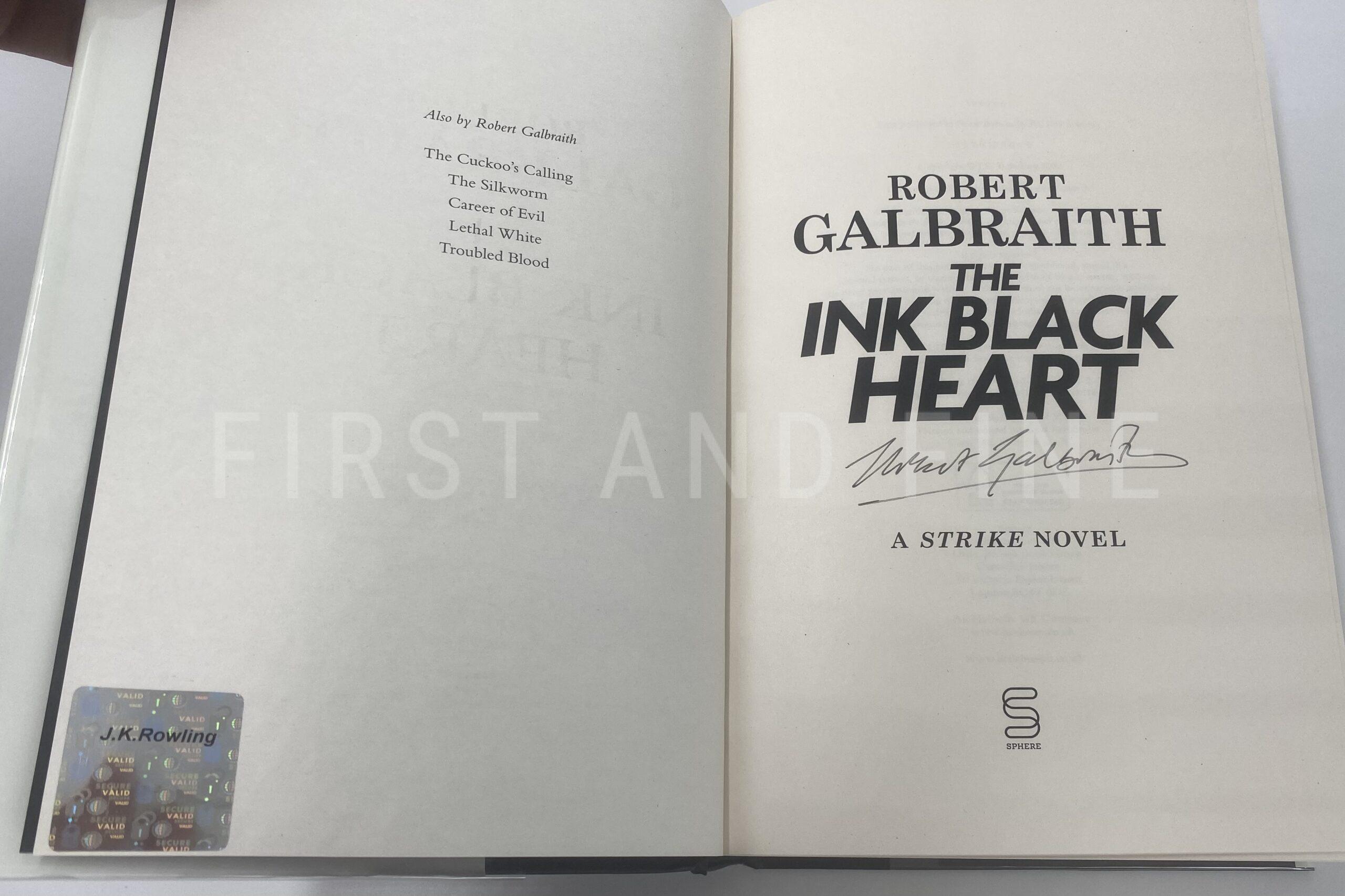 Galbraith, Robert; aka Rowling, J.K. (2022) 'The Ink Black Heart' Cormoran Strike 6, UK signed first edition - Image 2