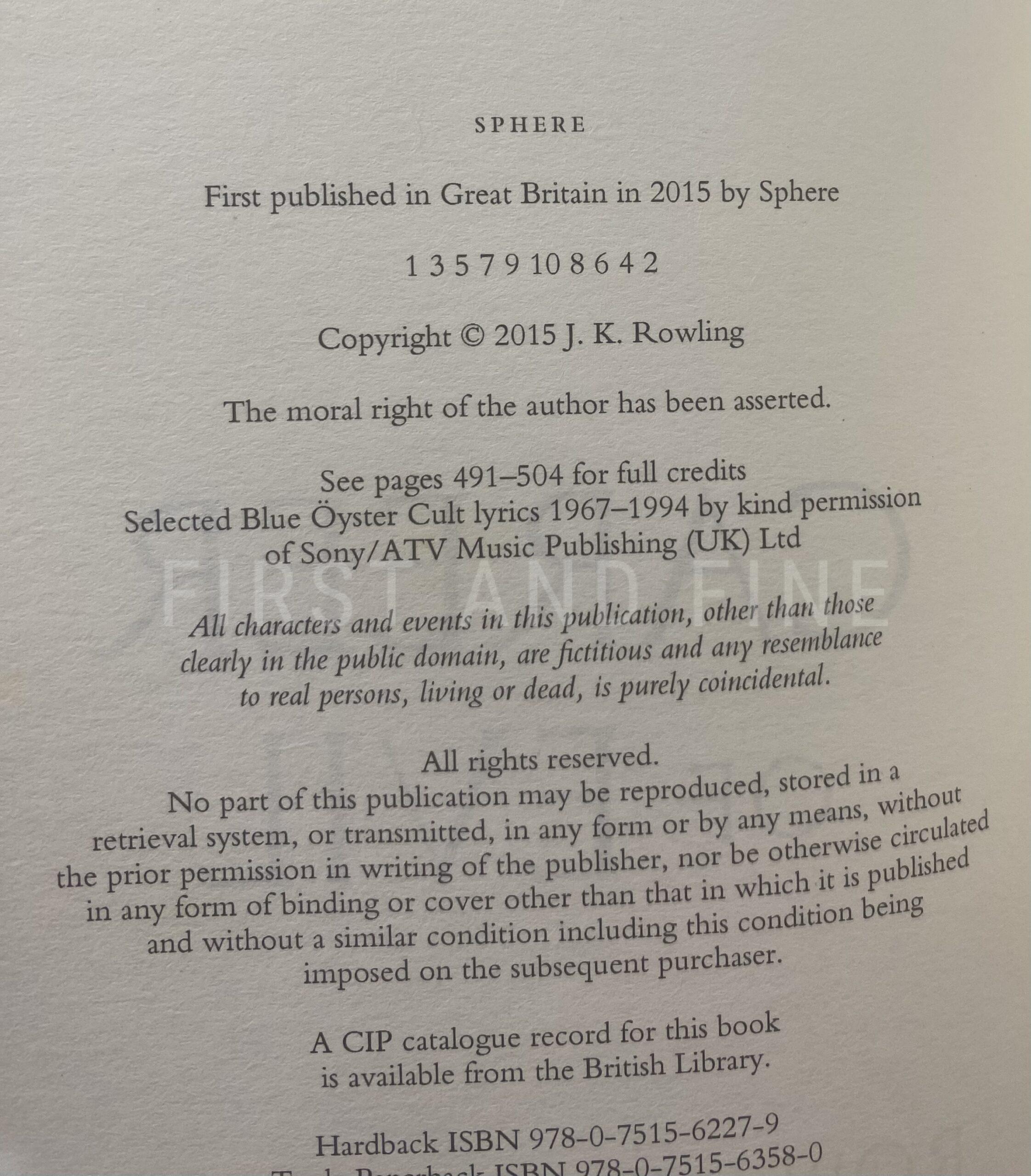 Galbraith, Robert; aka Rowling, J.K. (2015) 'Career of Evil' - Cormoran Strike 3, UK signed first edition - Image 4