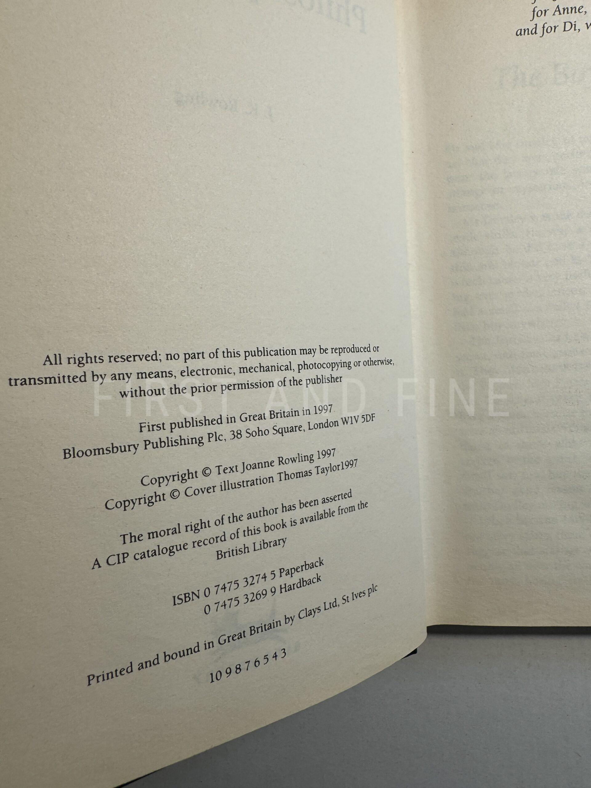Rowling, J.K. (1997) 'Harry Potter and the Philosopher's Stone', UK first edition set of the first four impressions - Image 21
