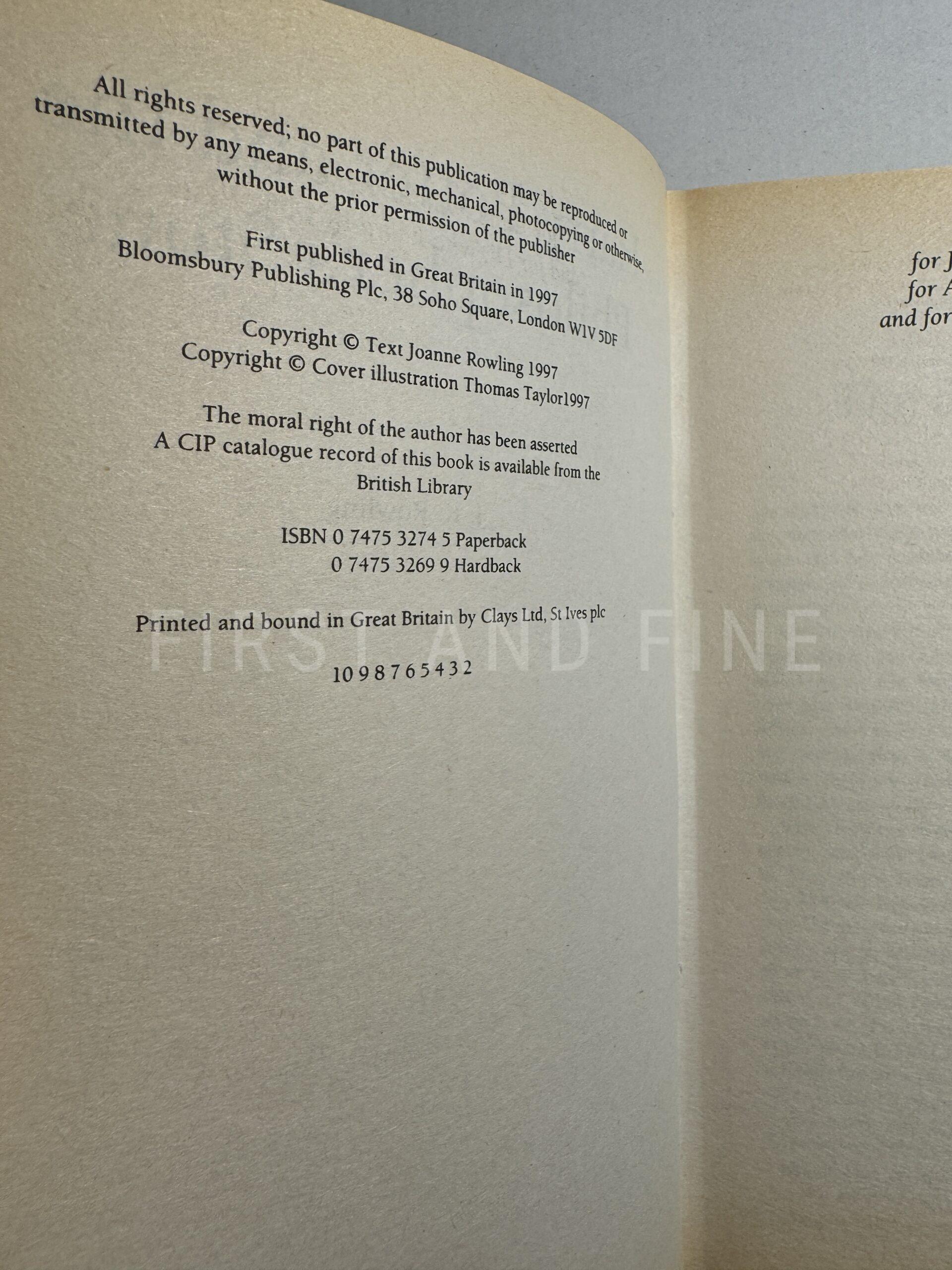 Rowling, J.K. (1997) 'Harry Potter and the Philosopher's Stone', UK first edition set of the first four impressions - Image 13