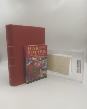 Rowling, J.K. (1997) 'Harry Potter and the Philosopher's Stone', UK true first edition in paperback with original signed Rowling card