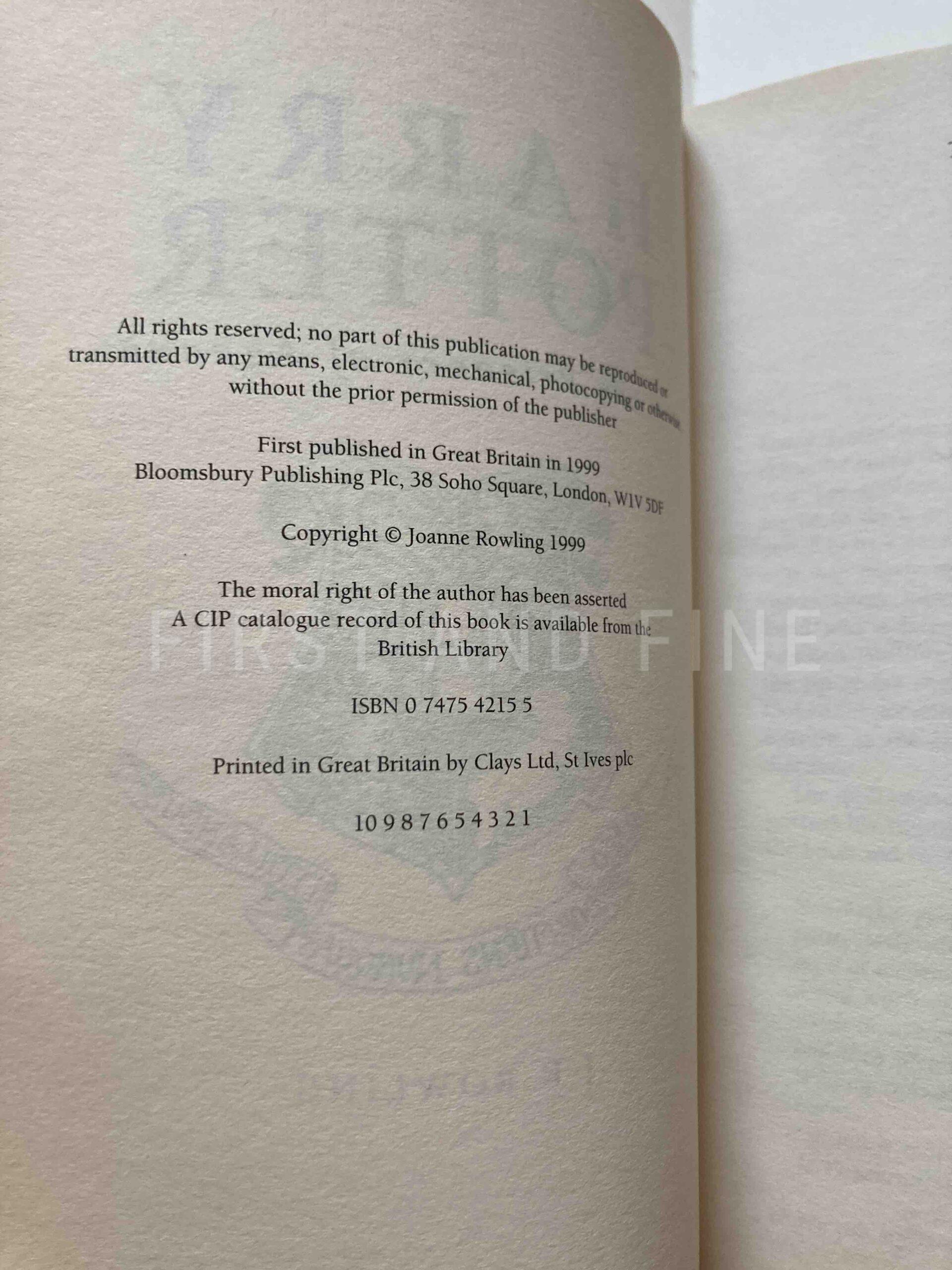 Rowling, J.K. (1999) 'Harry Potter and the Prisoner of Azkaban', UK first edition, first state - Image 2