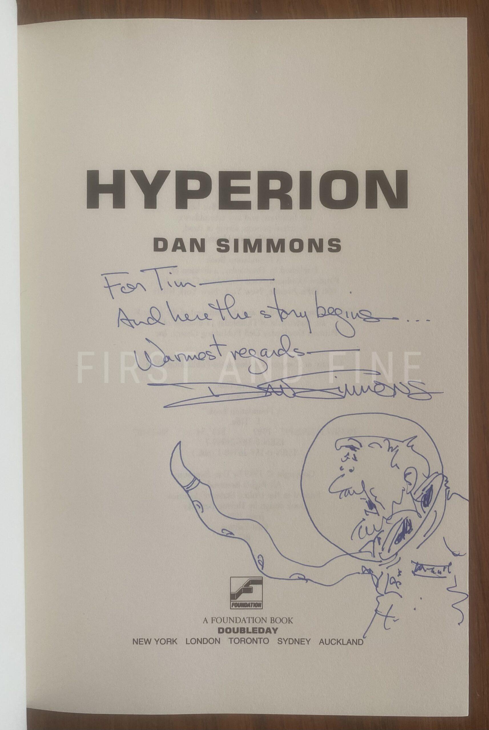 Simmons, Dan (1989) 'Hyperion', US signed and inscribed first edition - Image 2