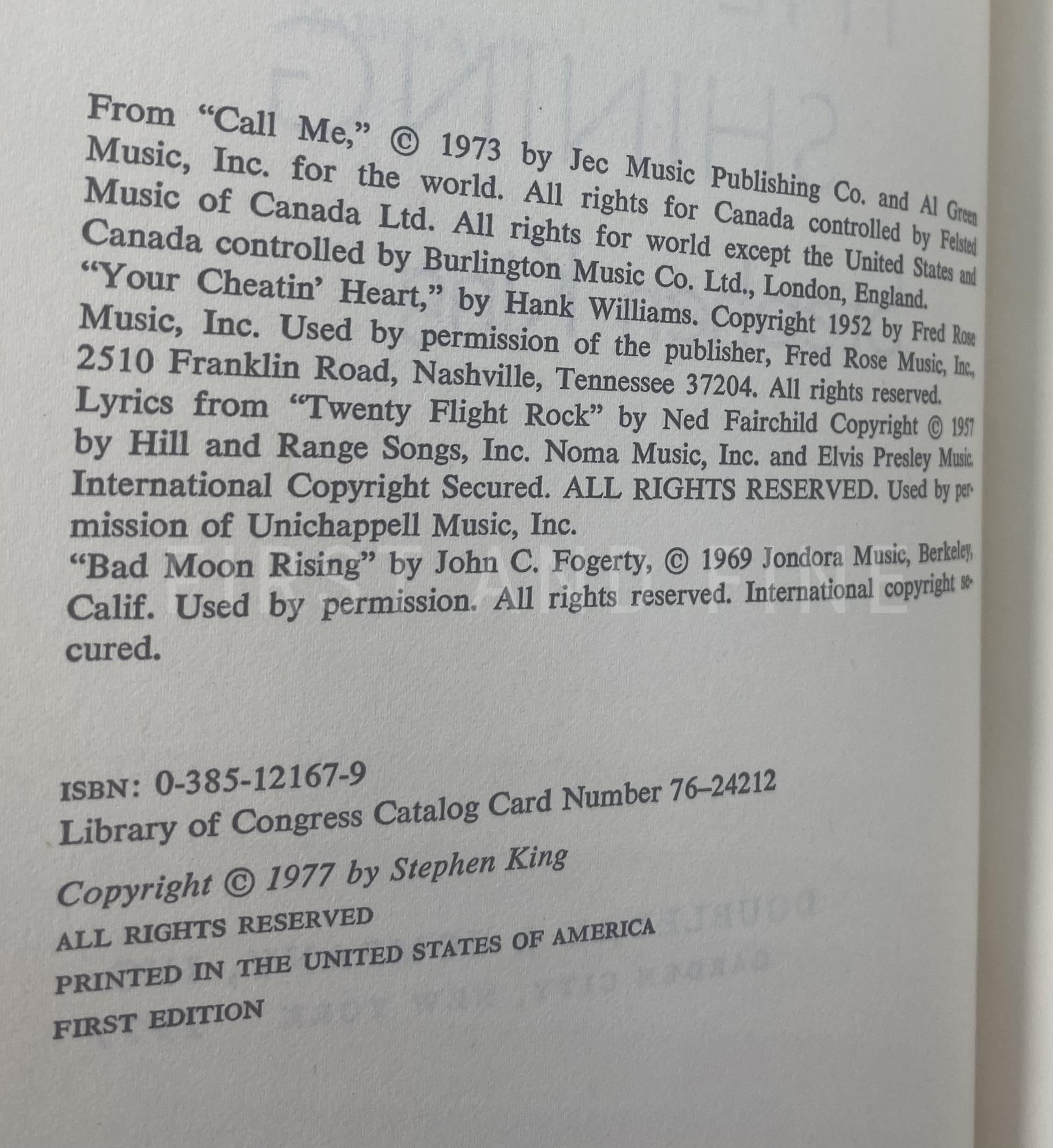 King, Stephen (1977) 'The Shining', US first edition with a signed and inscribed boarding pass - Image 2