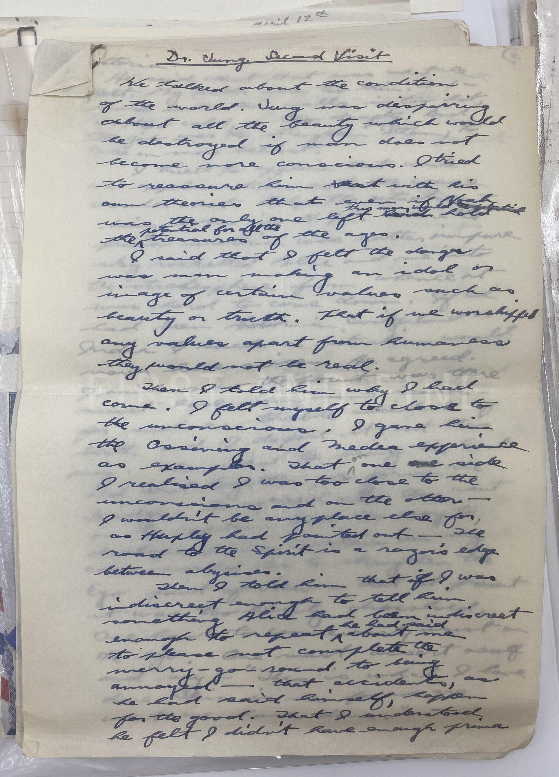 Jung, Carl Gustav (1947) original signed letter together with an archive of manuscript material relating to Jung and his close circle including Alice Lewisohn, Toni Wolff and C.A. Meier - Image 9