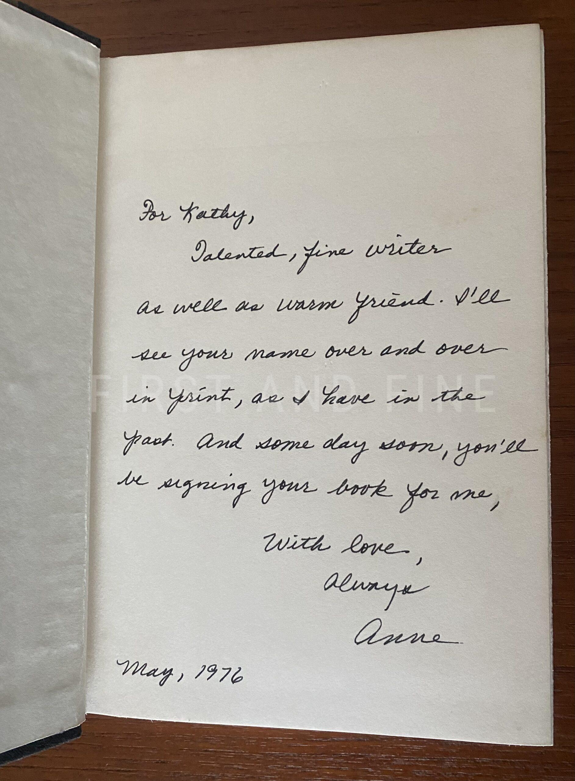 Rice, Anne (1976) 'Interview with the Vampire', US and beautifully inscribed first edition association copy - Image 2