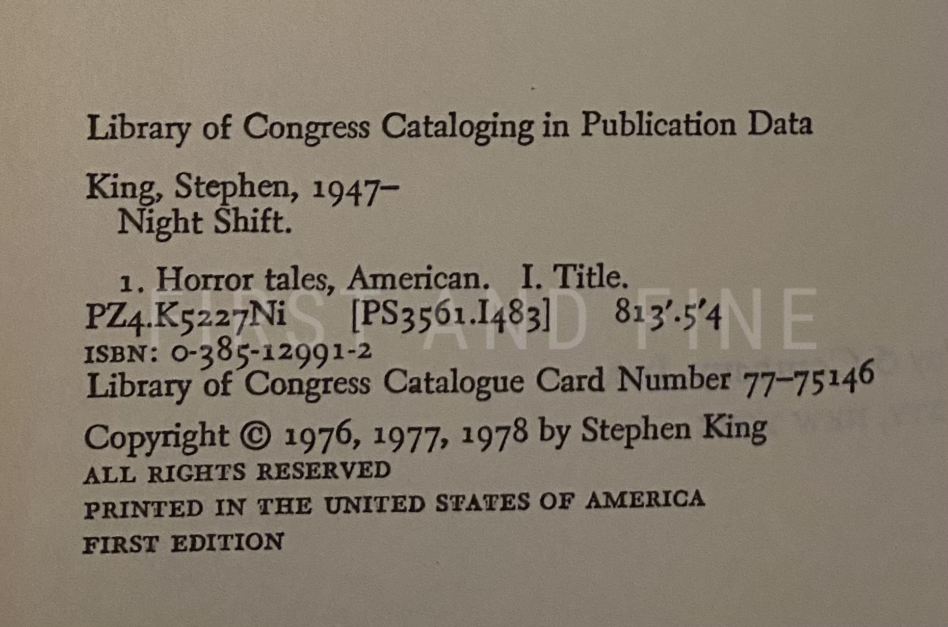 King, Stephen (1978) 'Night Shift', US signed and beautifully inscribed first edition - Image 3