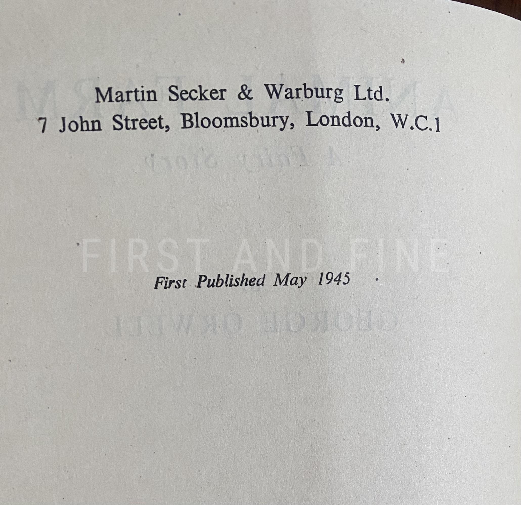 Orwell, George (1945) 'Animal Farm', UK first edition in the original first state dust jacket - Image 2