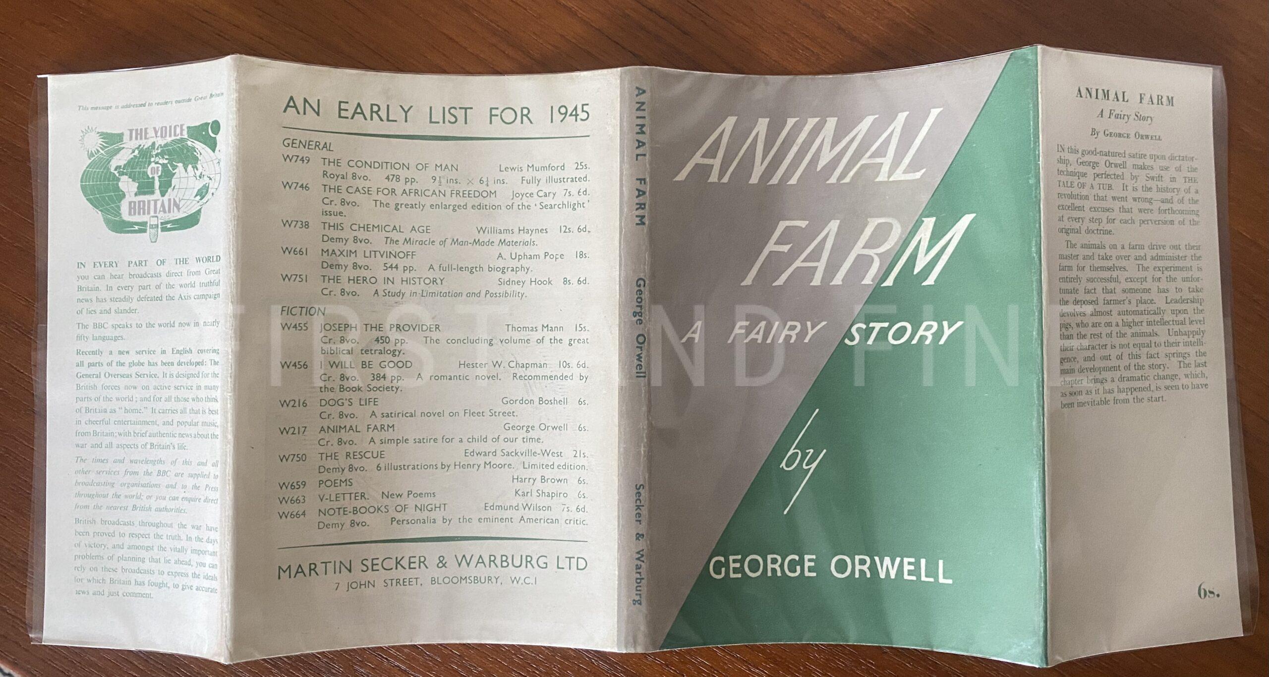 Orwell, George (1945) 'Animal Farm', UK first edition in the original first state dust jacket - Image 9