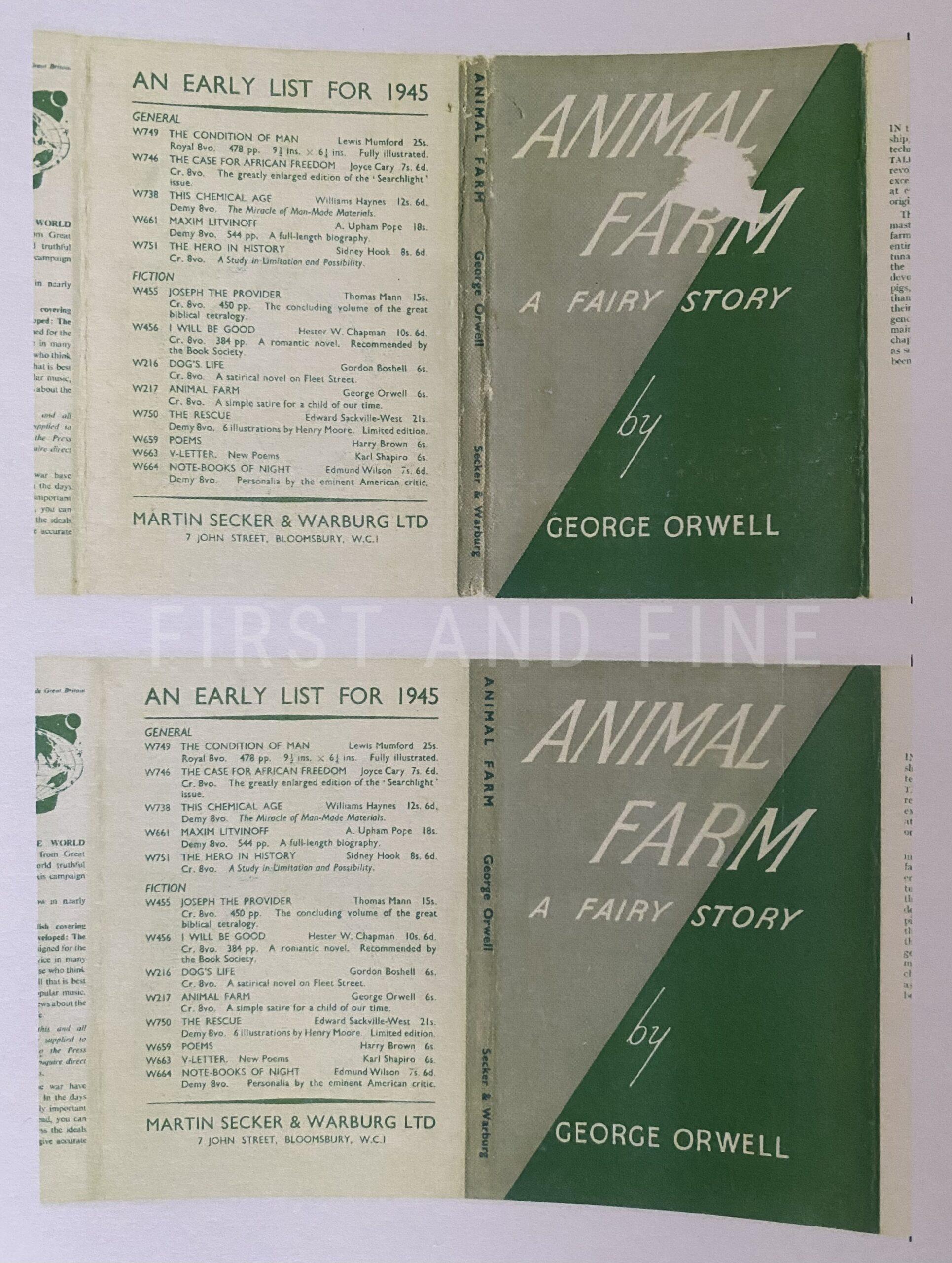 Orwell, George (1945) 'Animal Farm', UK first edition in the original first state dust jacket - Image 11