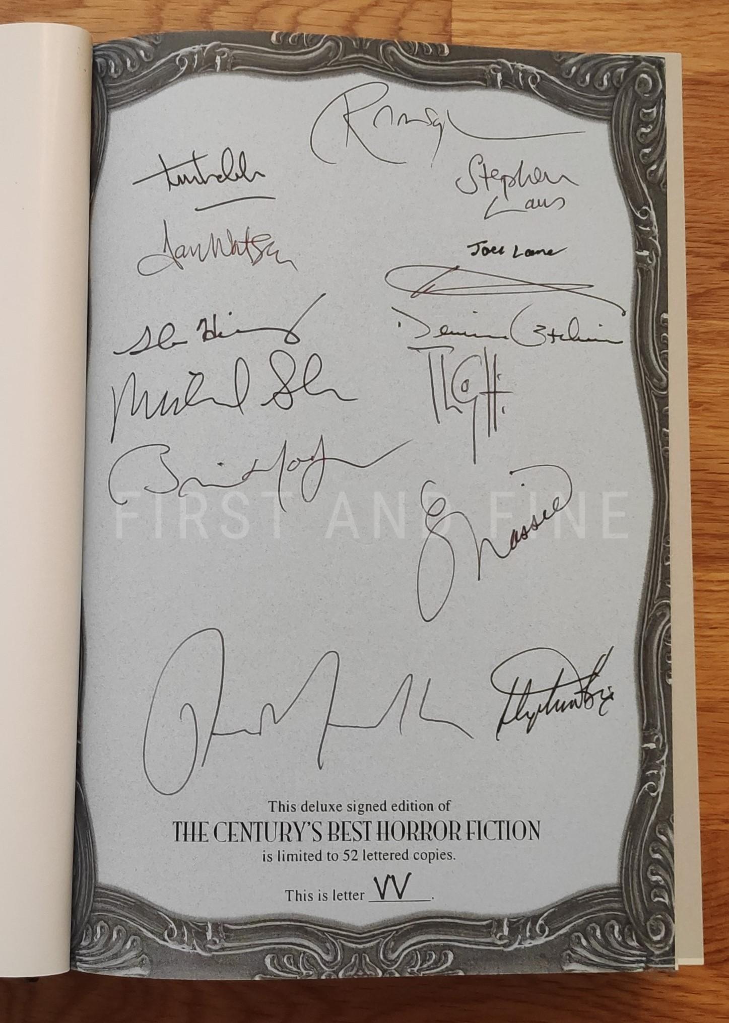 Pelan, John (ed); King, Stephen (author et al) (2011) 'The Century's Best Horror Fiction', US signed lettered limited edition - Image 2