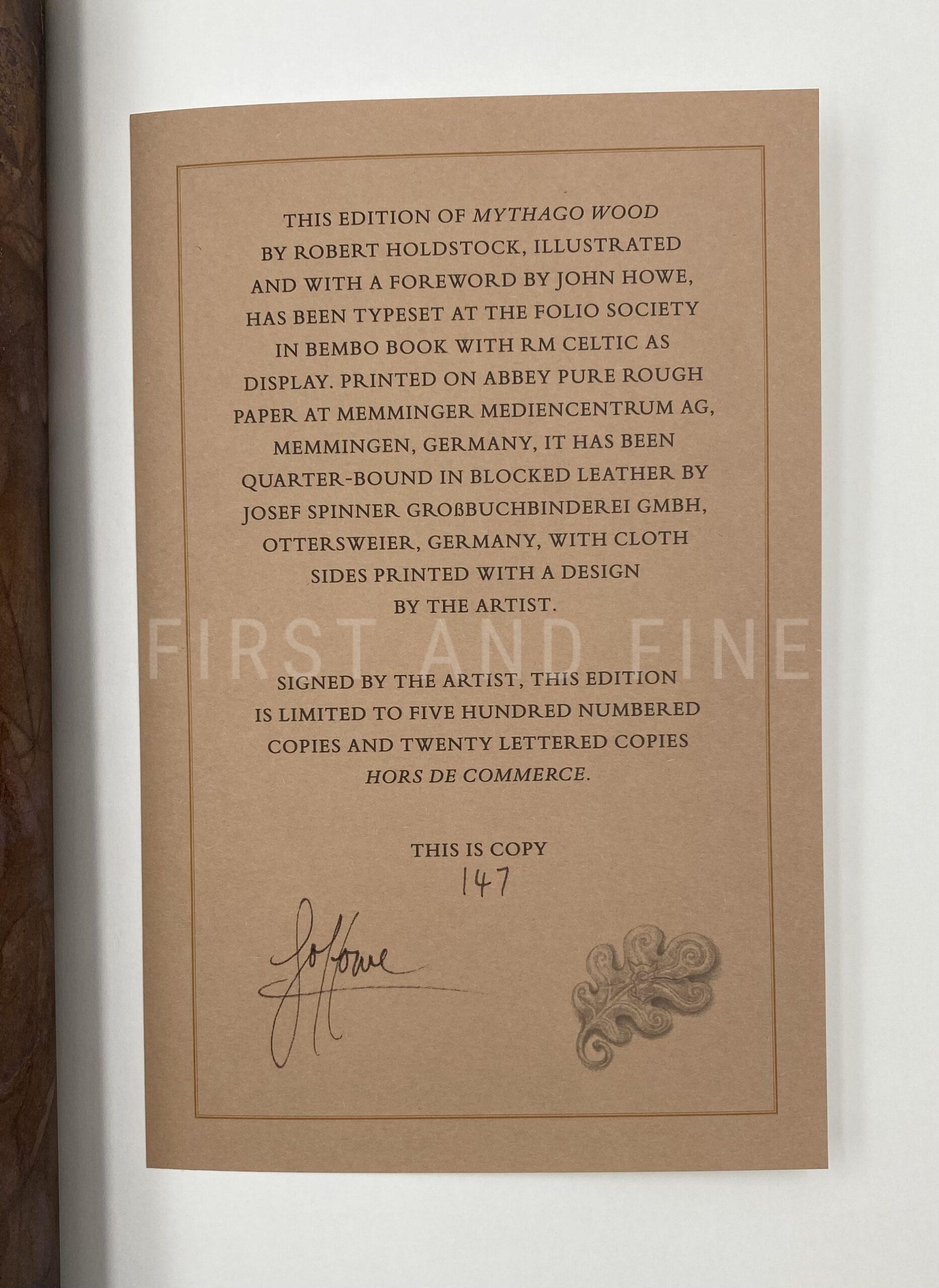 Holdstock, Robert (2025) 'Mythago Wood', UK signed limited edition, illustrated and signed by John Howe - Image 2