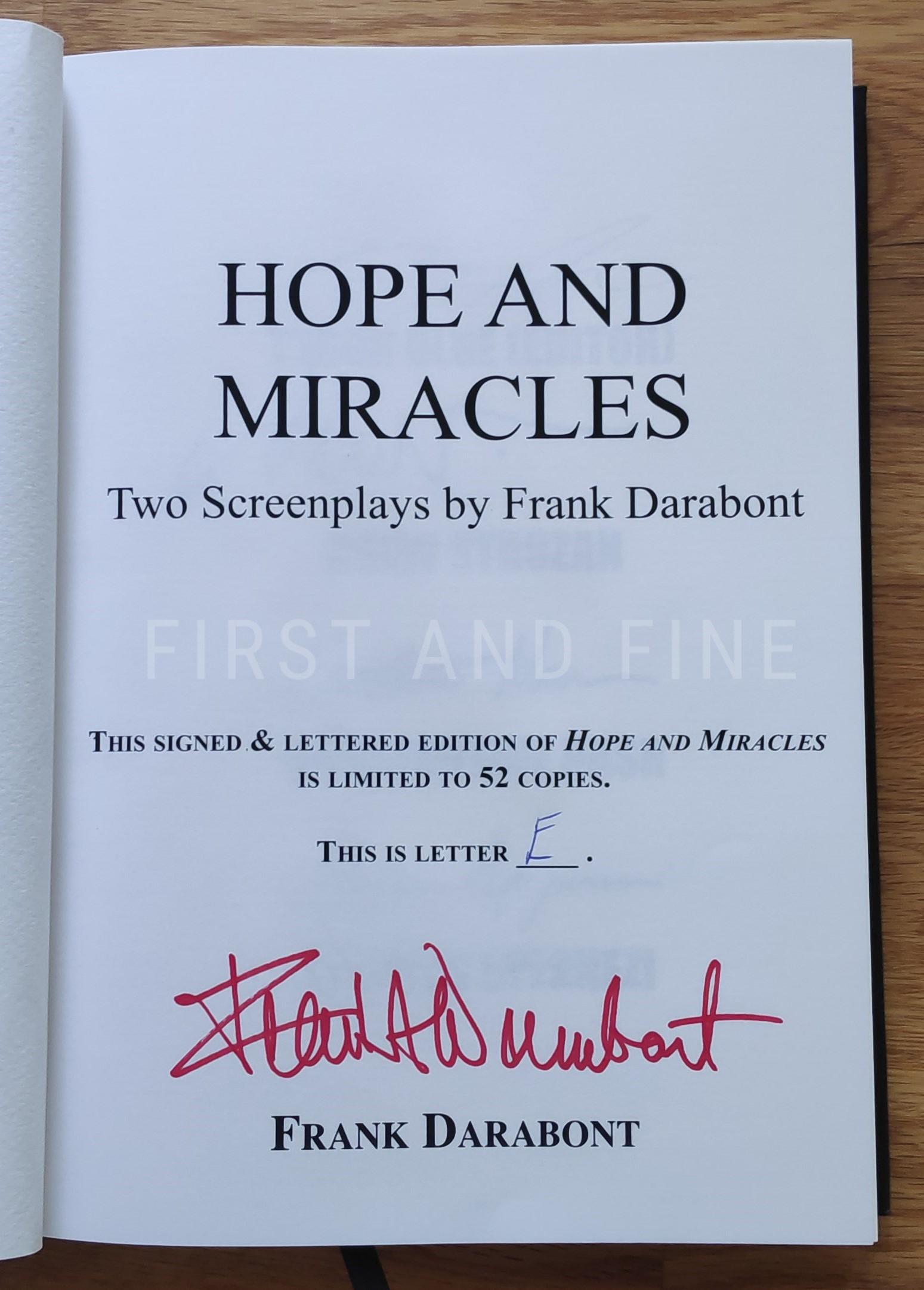 Blue, Tyson (editor) (2020) 'Hope and Miracles - Two Screenplays by Frank Darabont: The Shawshank Redemption and the Green Mile', US signed deluxe (lettered) limited edition, signed by Stephen King, Tom Hanks, Morgan Freeman and others - Image 2