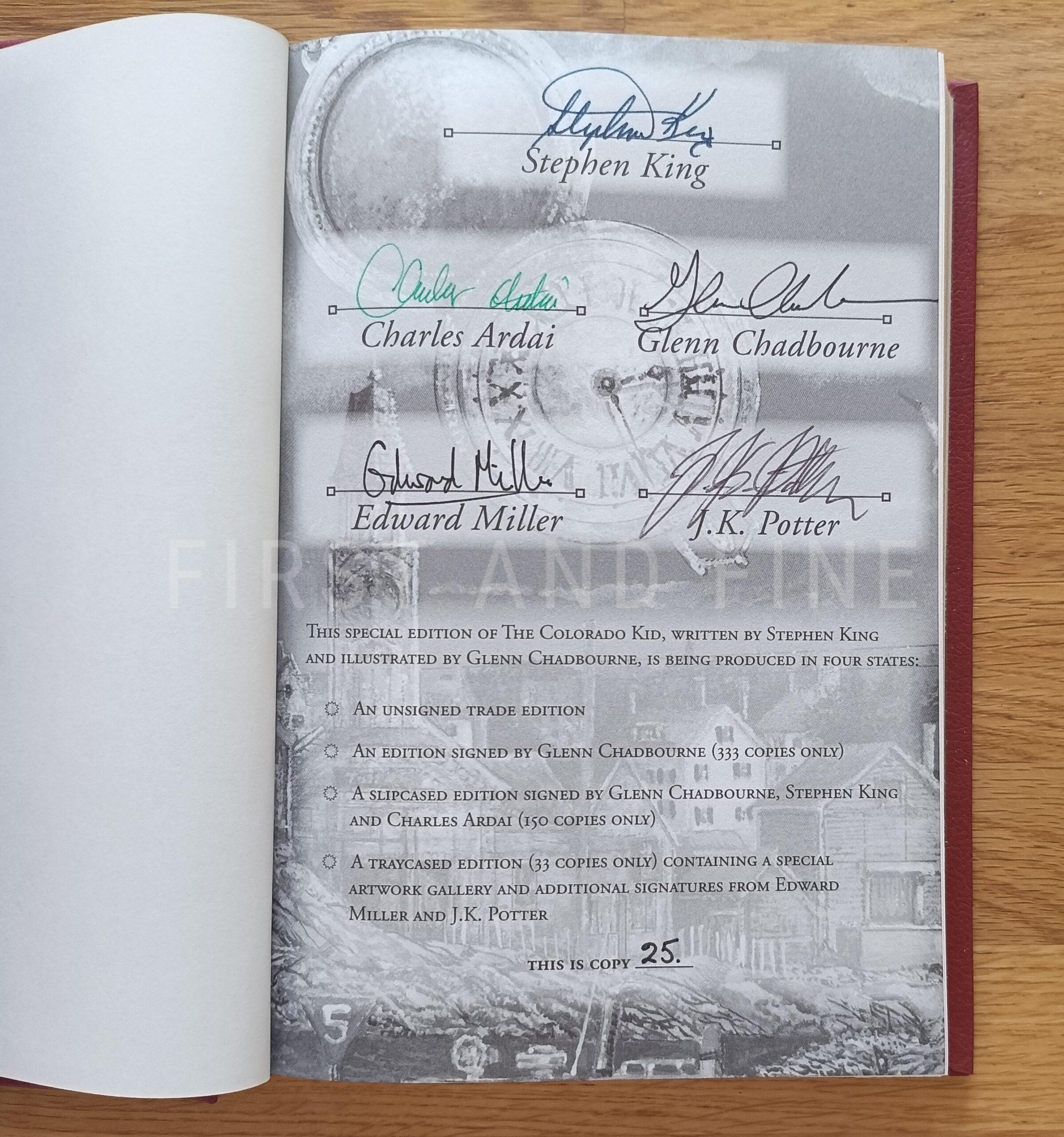 King, Stephen (2007) 'Colorado Kid', UK signed deluxe limited edition - Image 2