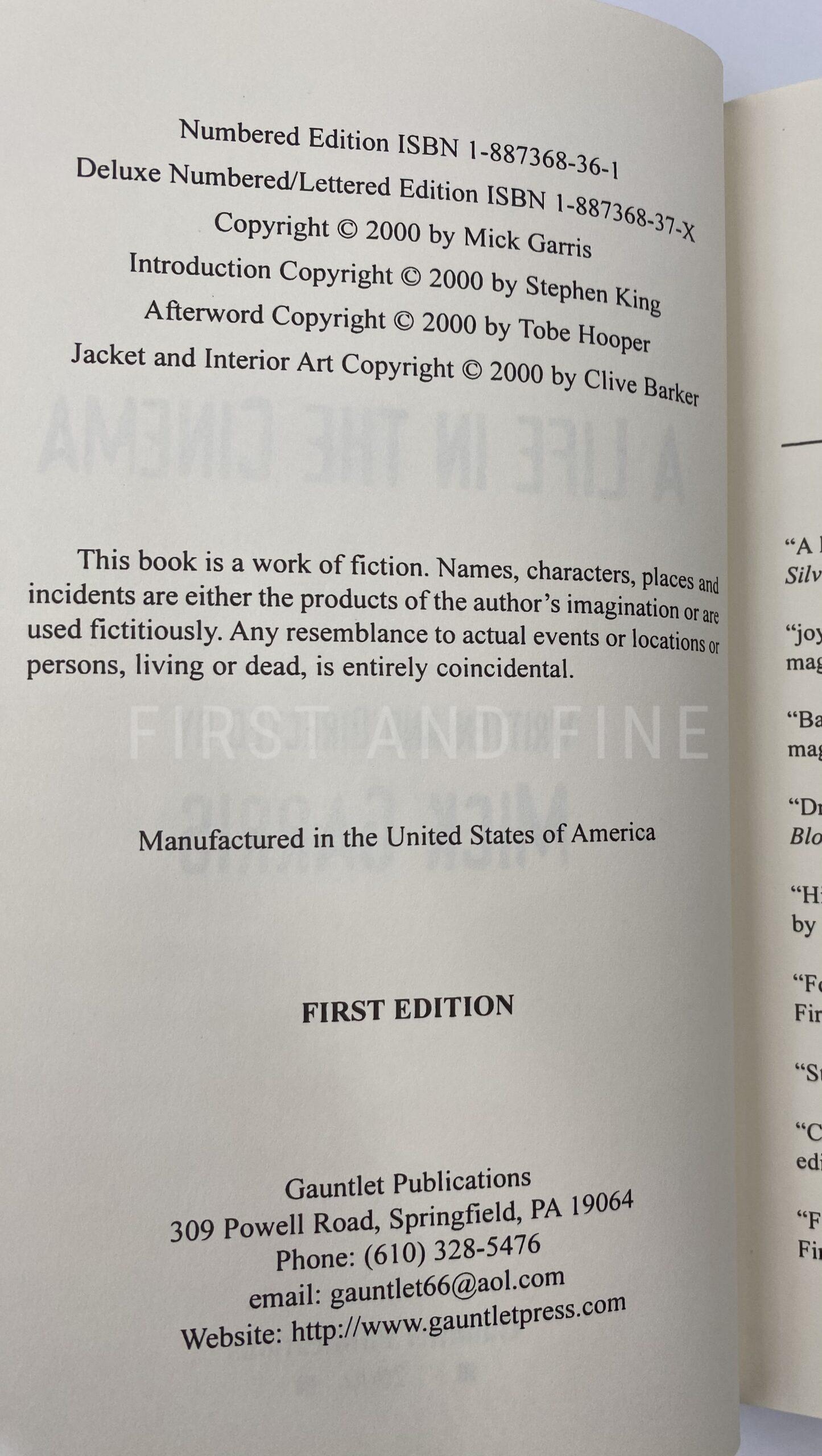 Garris, Mick (ed); King, Stephen (author et al.) 'A Life in the Cinema', US signed limited edition - Image 3
