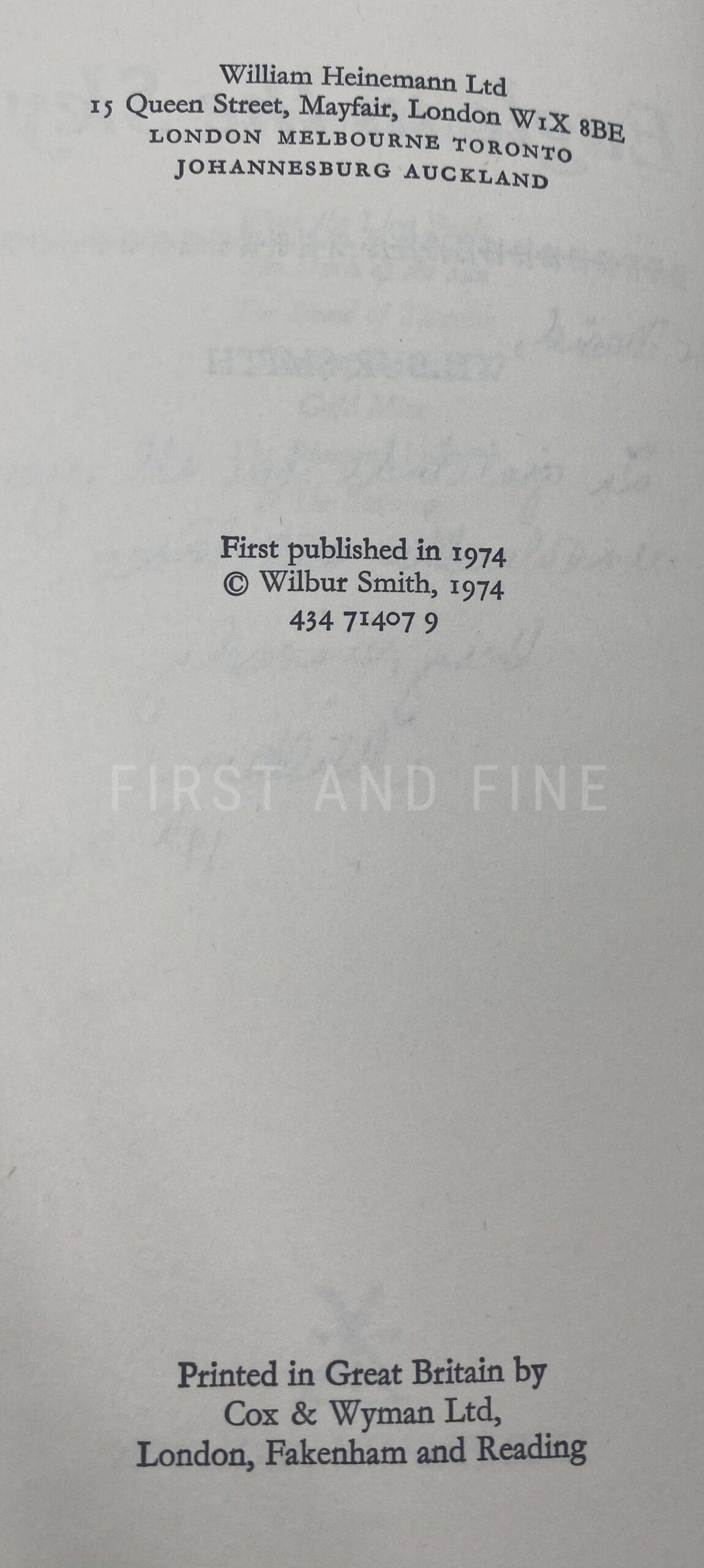Smith, Wilbur (1974) 'Eagle in the Sky', UK signed and inscribed first edition - Image 3
