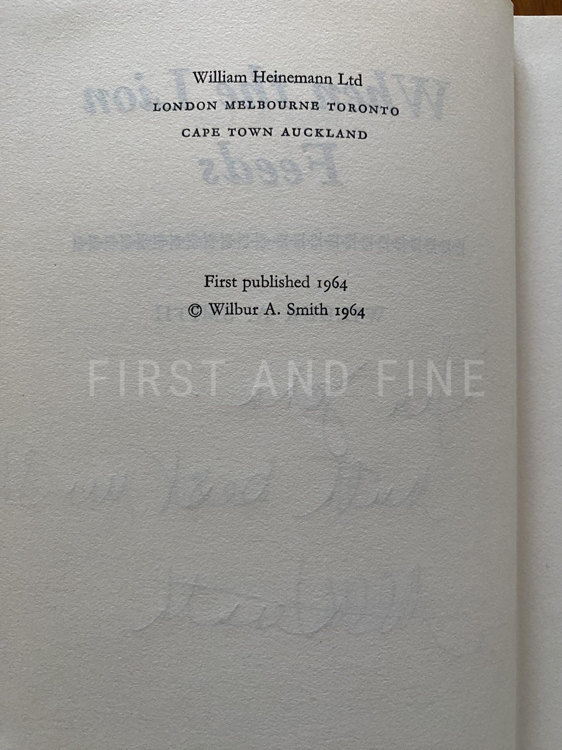 Smith, Wilbur (1964) 'When the Lion Feeds', UK signed and inscribed first edition - Image 3