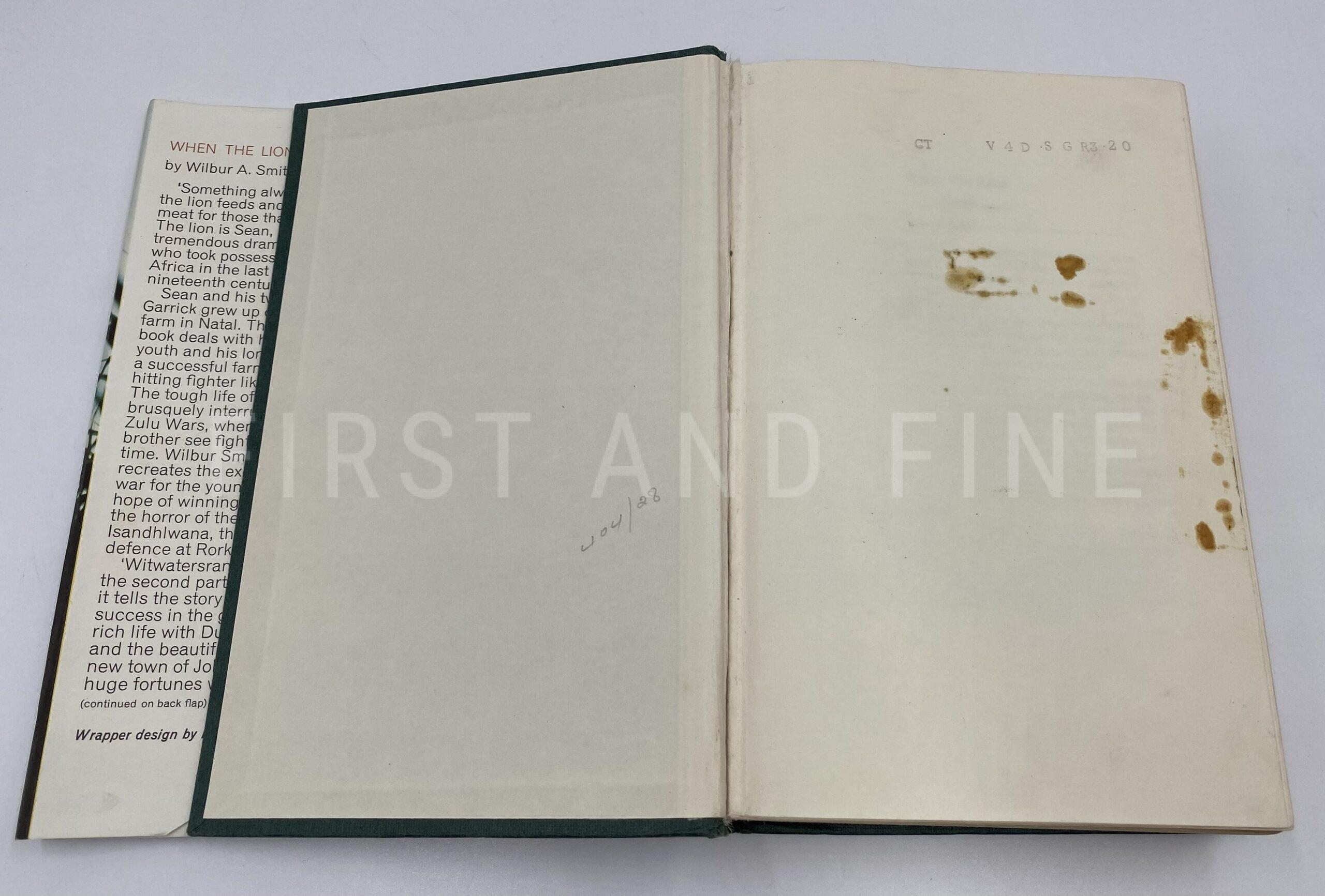 Smith, Wilbur (1964) 'When the Lion Feeds', UK signed first edition with very early signature - Image 4