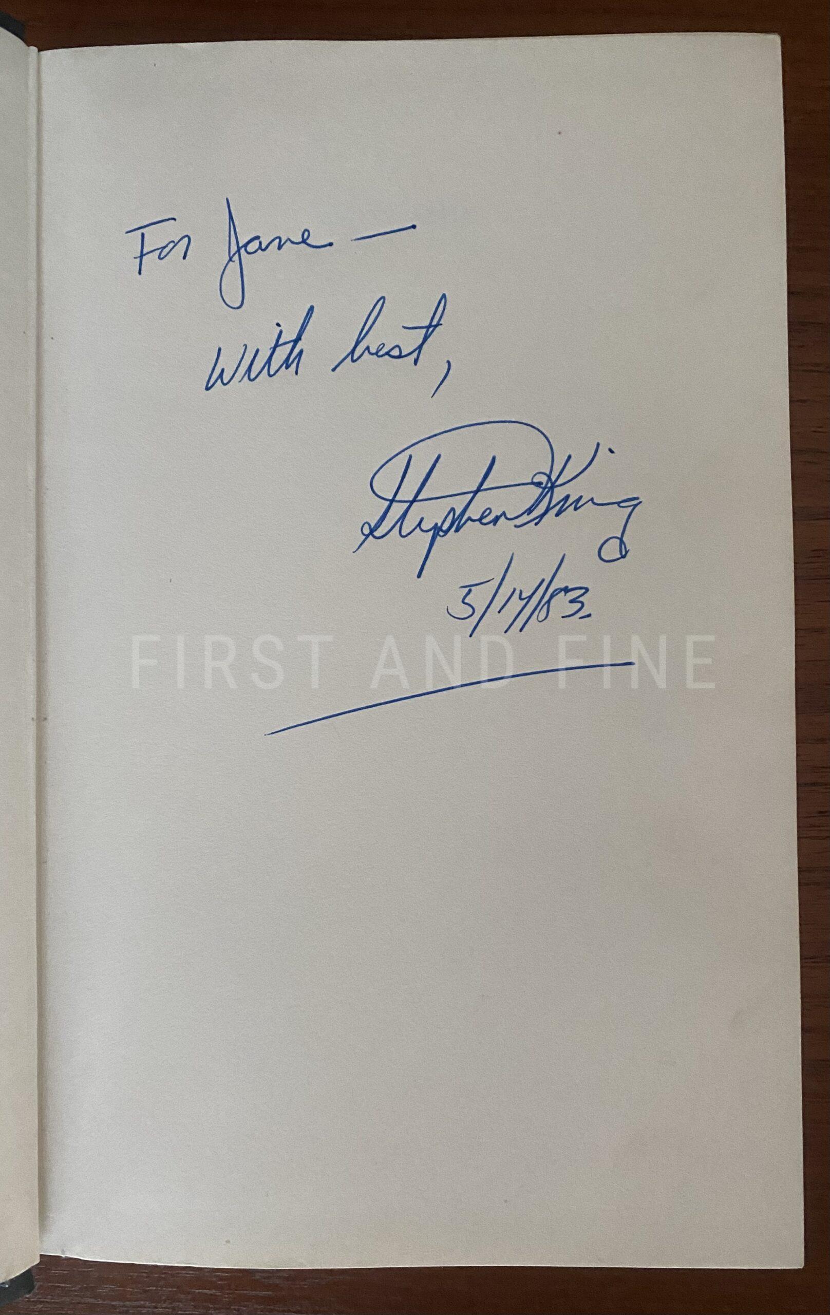 King, Stephen (1983) 'Christine', UK signed and inscribed first edition - Image 2