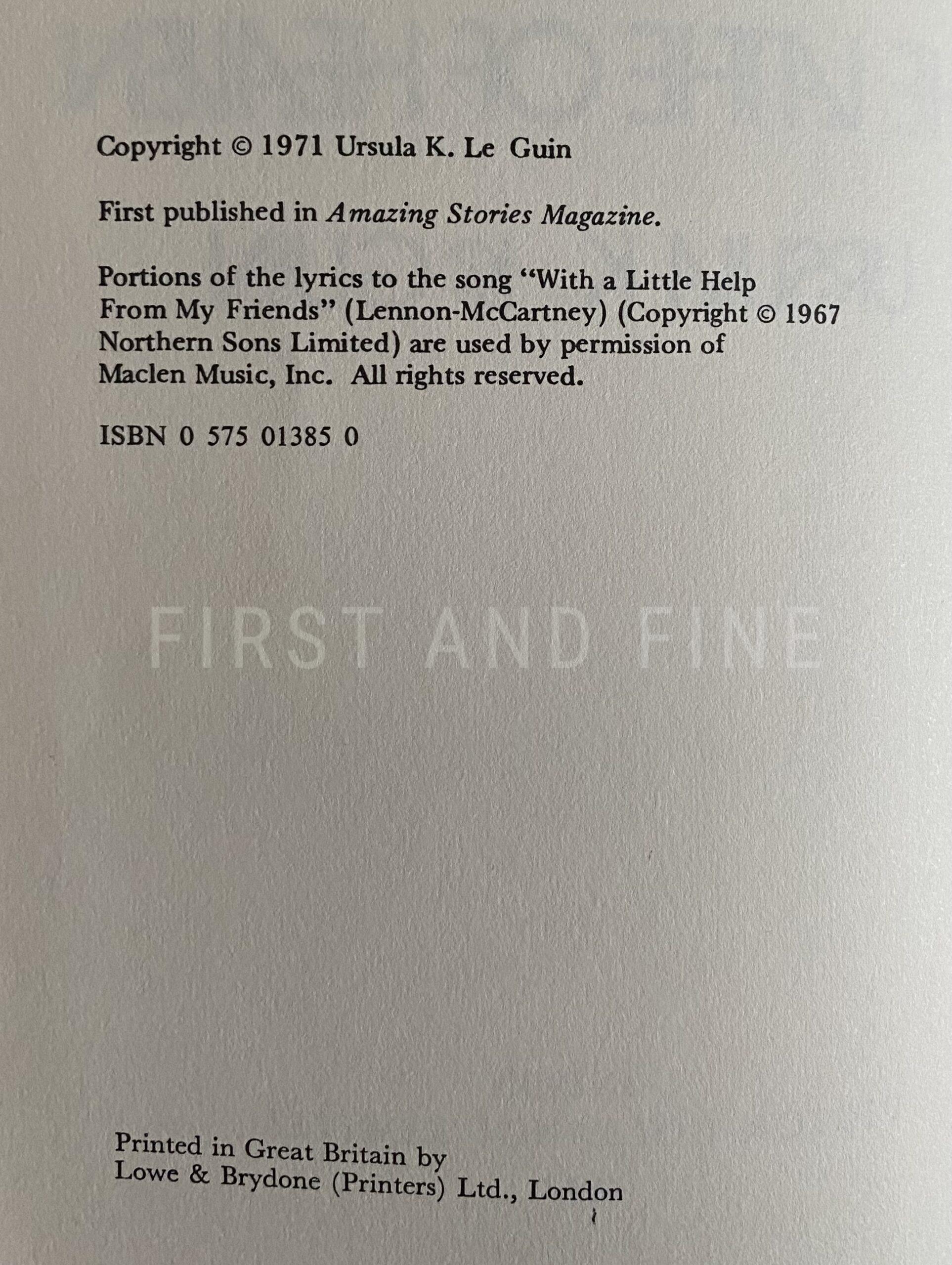 Le Guin, Ursula K. (1972) 'The Lathe of Heaven', UK signed first edition - Image 3
