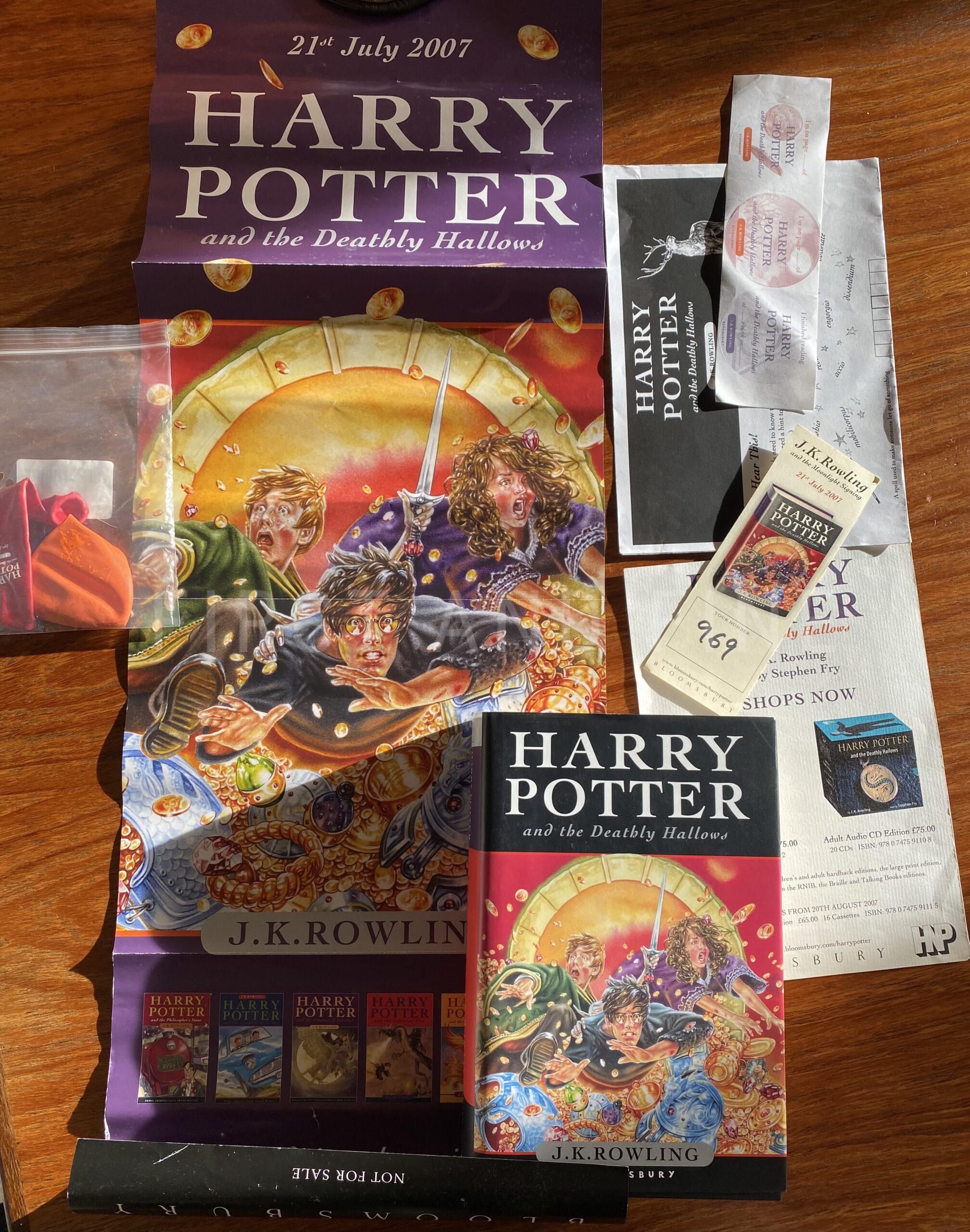 Rowling, J.K. (2007) 'Harry Potter and the Deathly Hallows', UK signed and inscribed first edition with ephemera