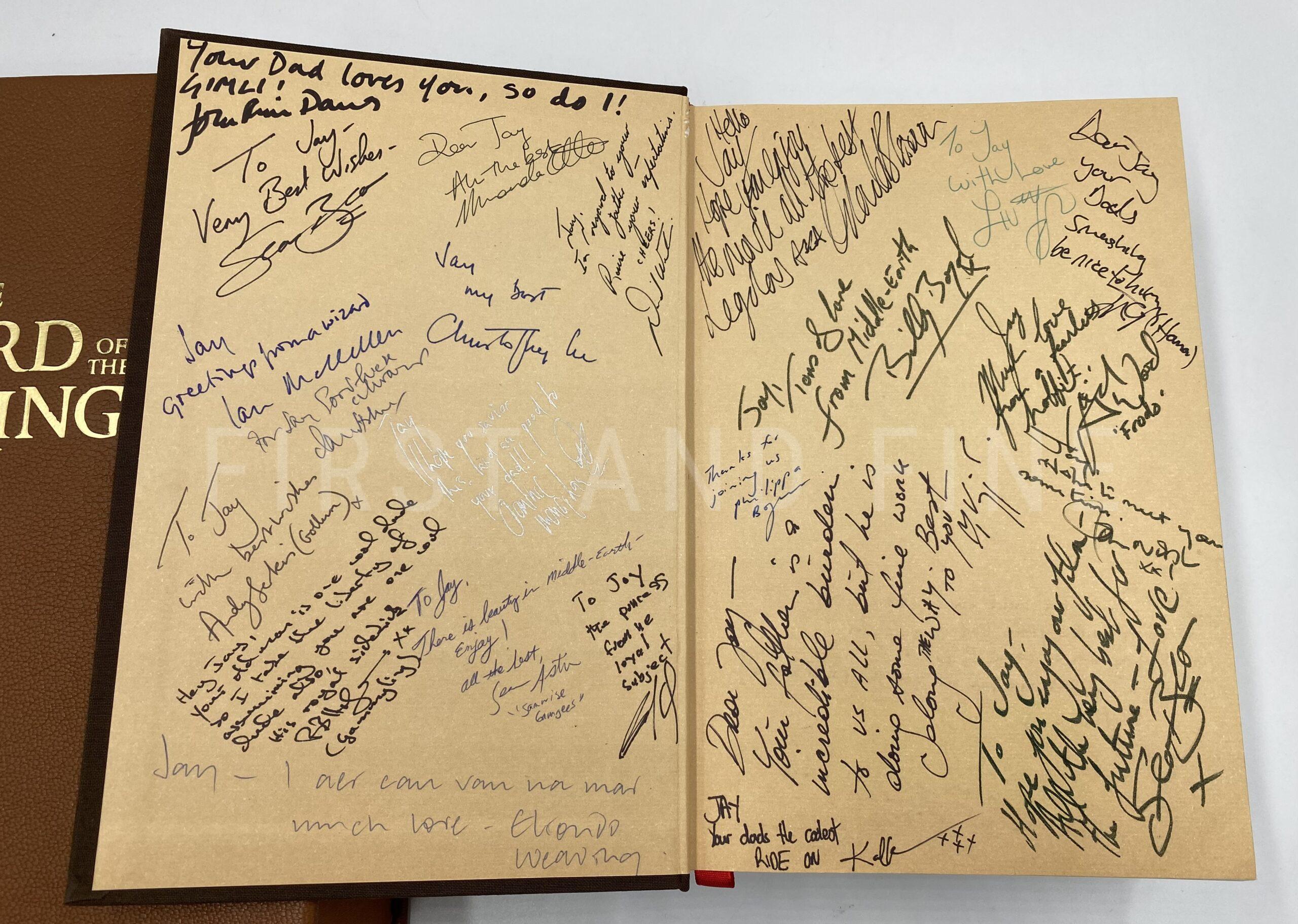 Tolkien, J.R.R. (1991) 'The Lord of the Rings', UK illustrated edition, association copy signed by the major film cast and production team with original drawing by Alan Lee - Image 2