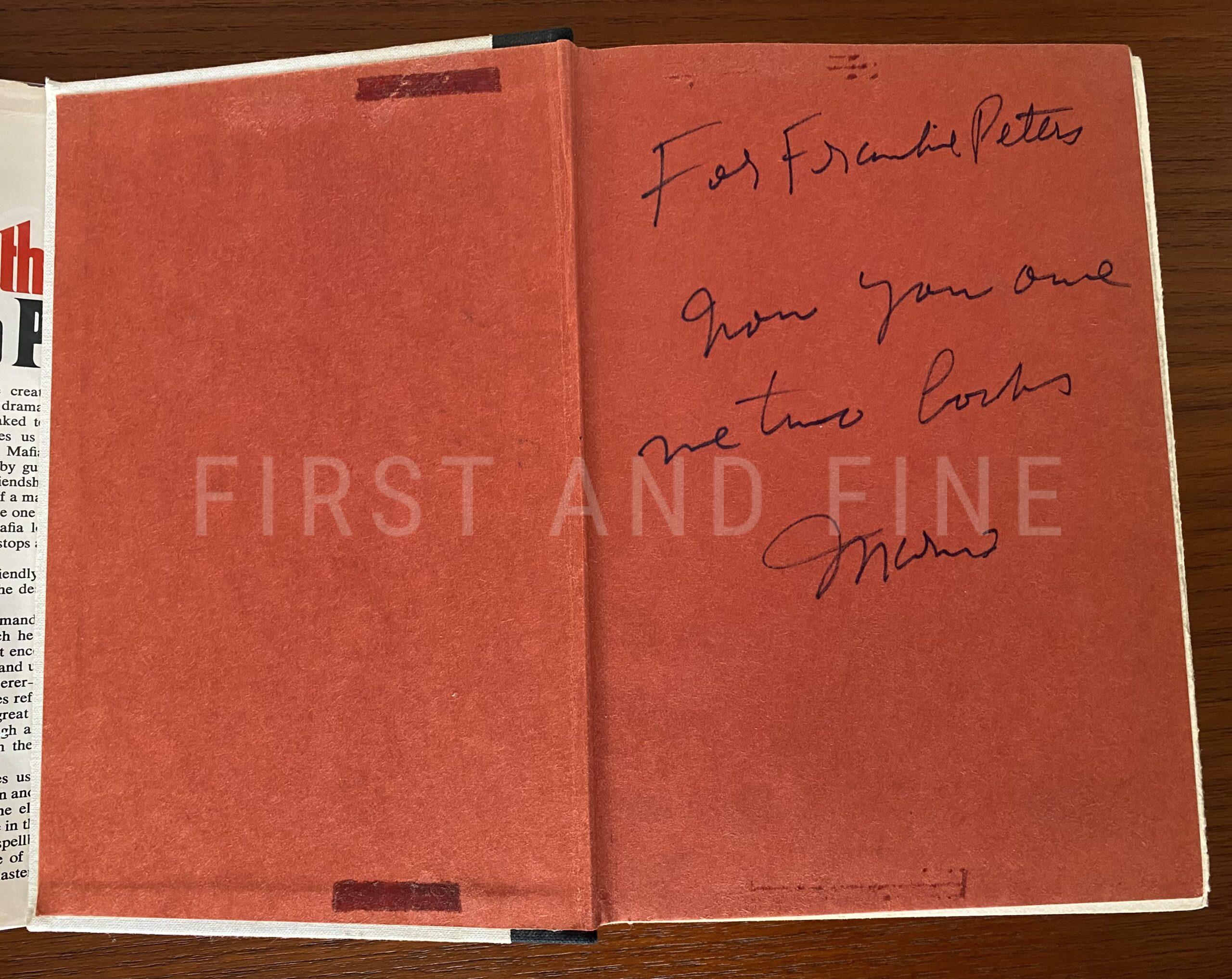 Puzo, Mario (1969) 'Godfather', US signed and inscribed first edition association copy - Image 2