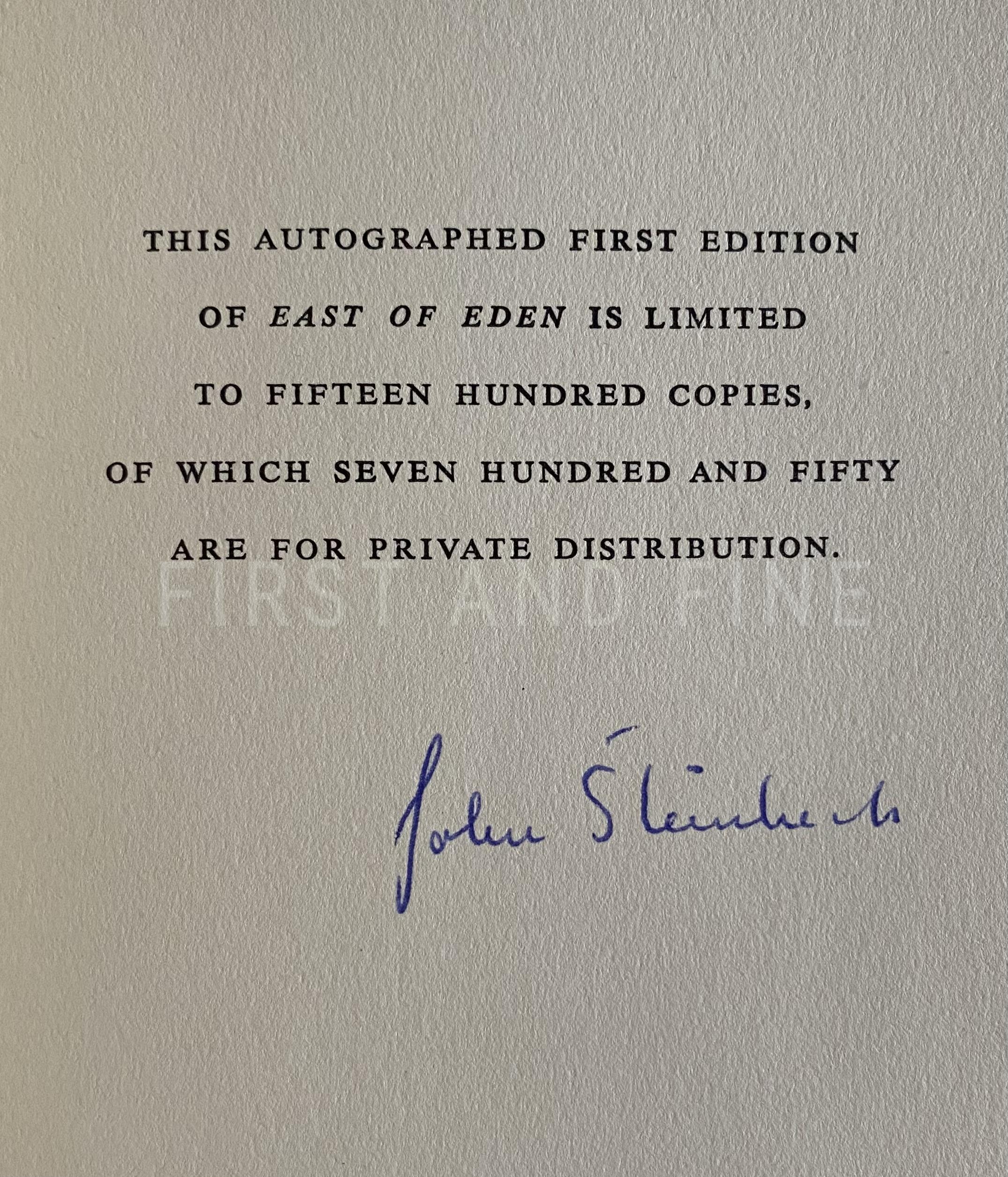 Steinbeck, John (1952) 'East of Eden', US signed limited edition - Image 2